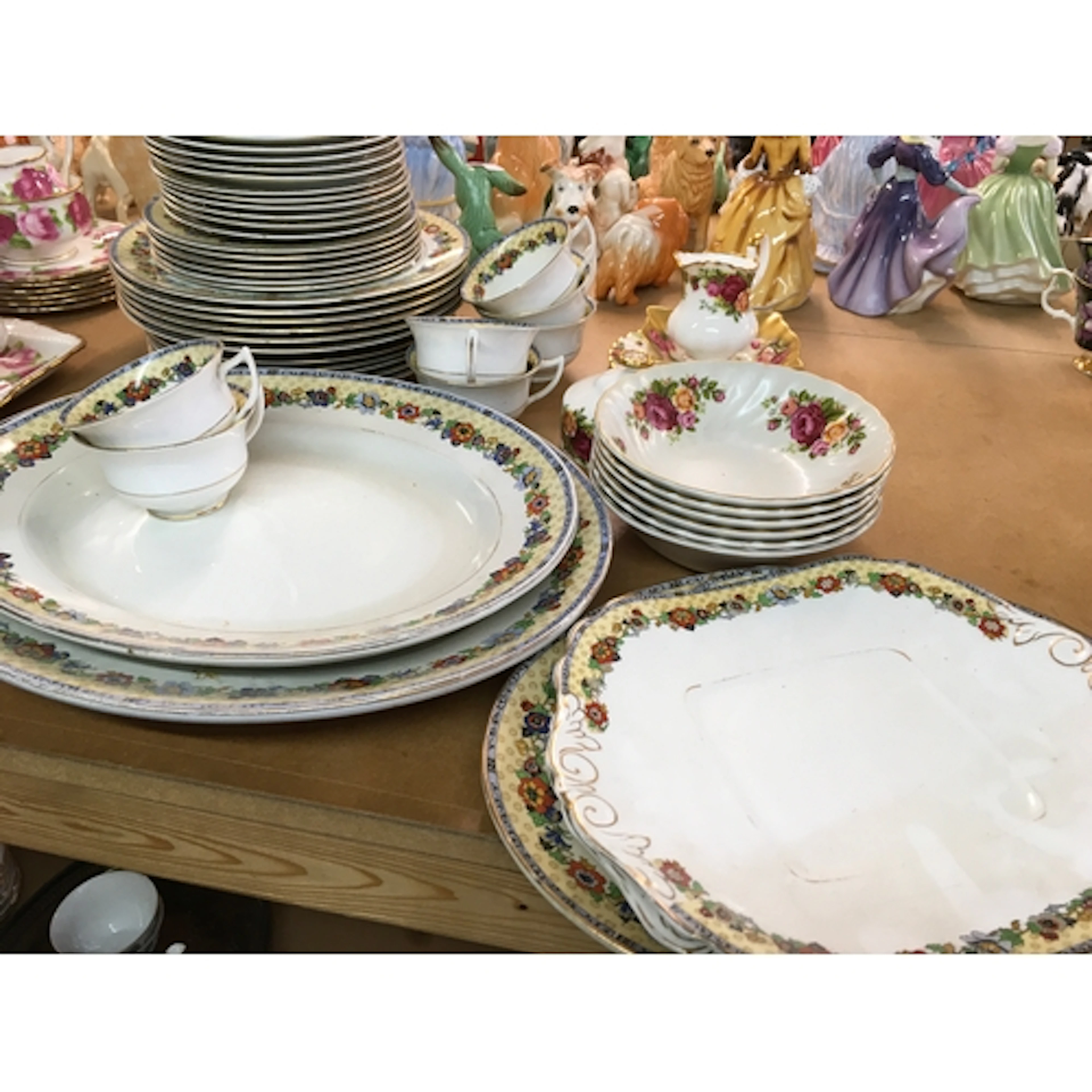 Part tea set along including some royal Albert items.