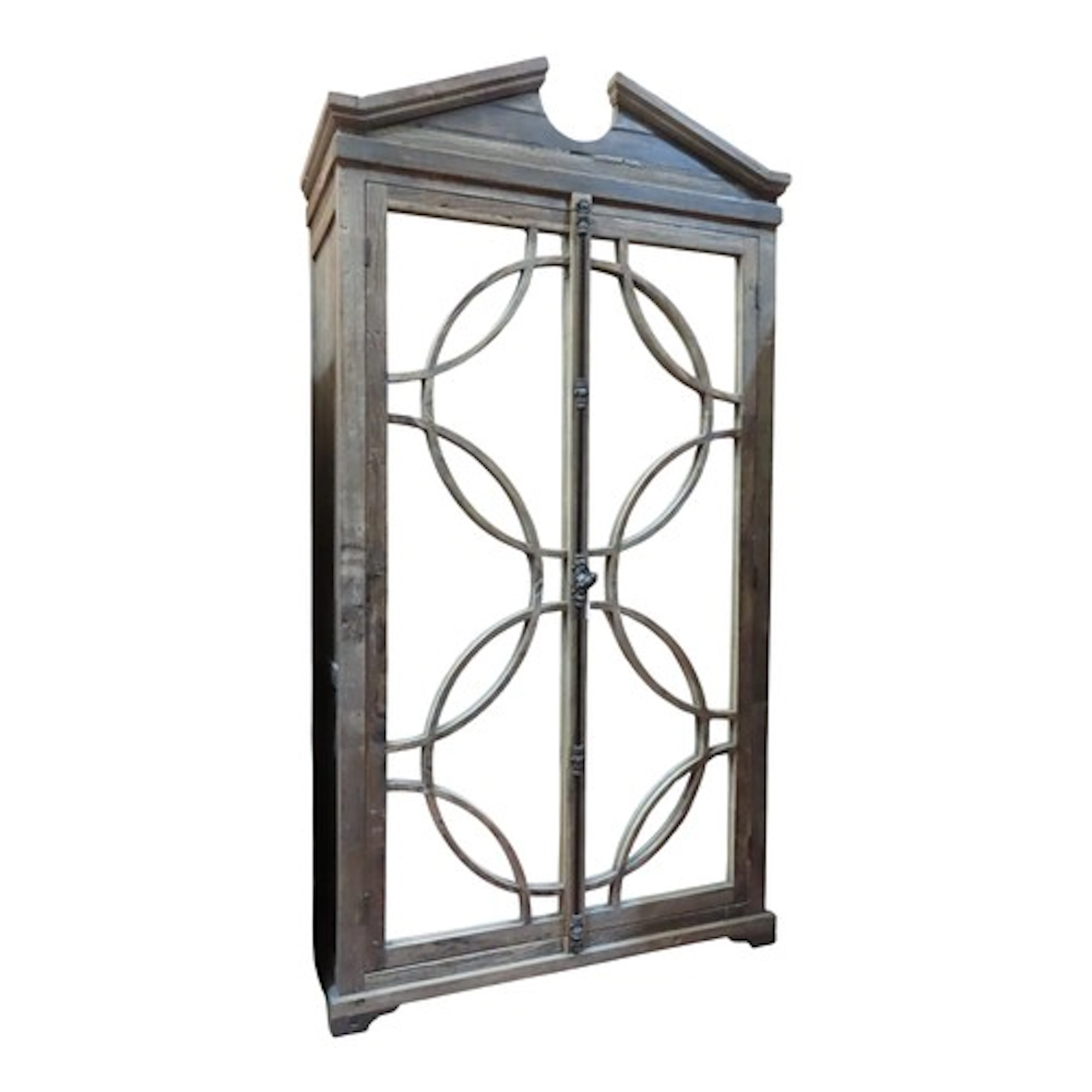 An Oka rustic style wardrobe enclosed by a pair of full leng...
