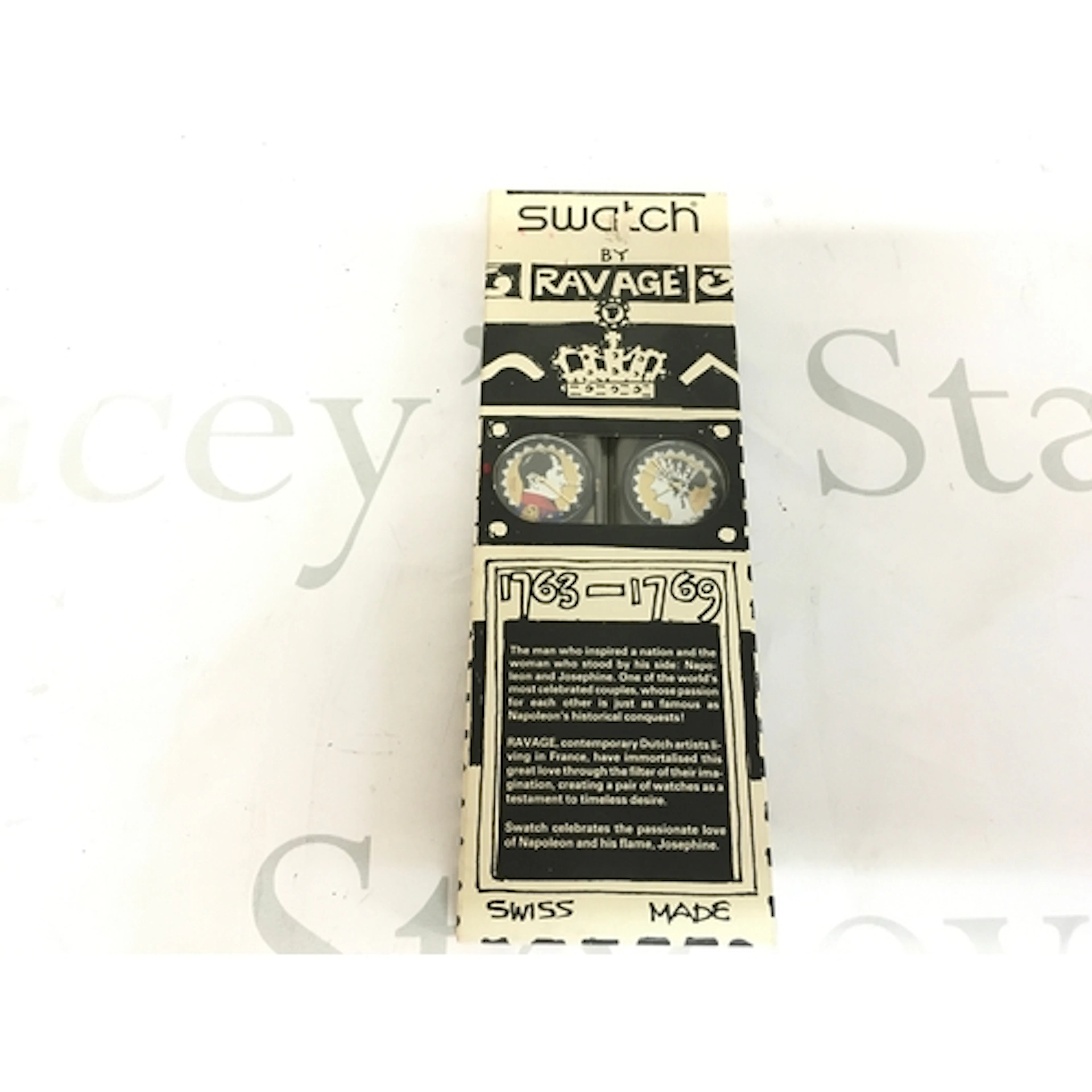 Swatch "Ravage" Pair 2 Piece Set (GZS05) from 1994, featurin...