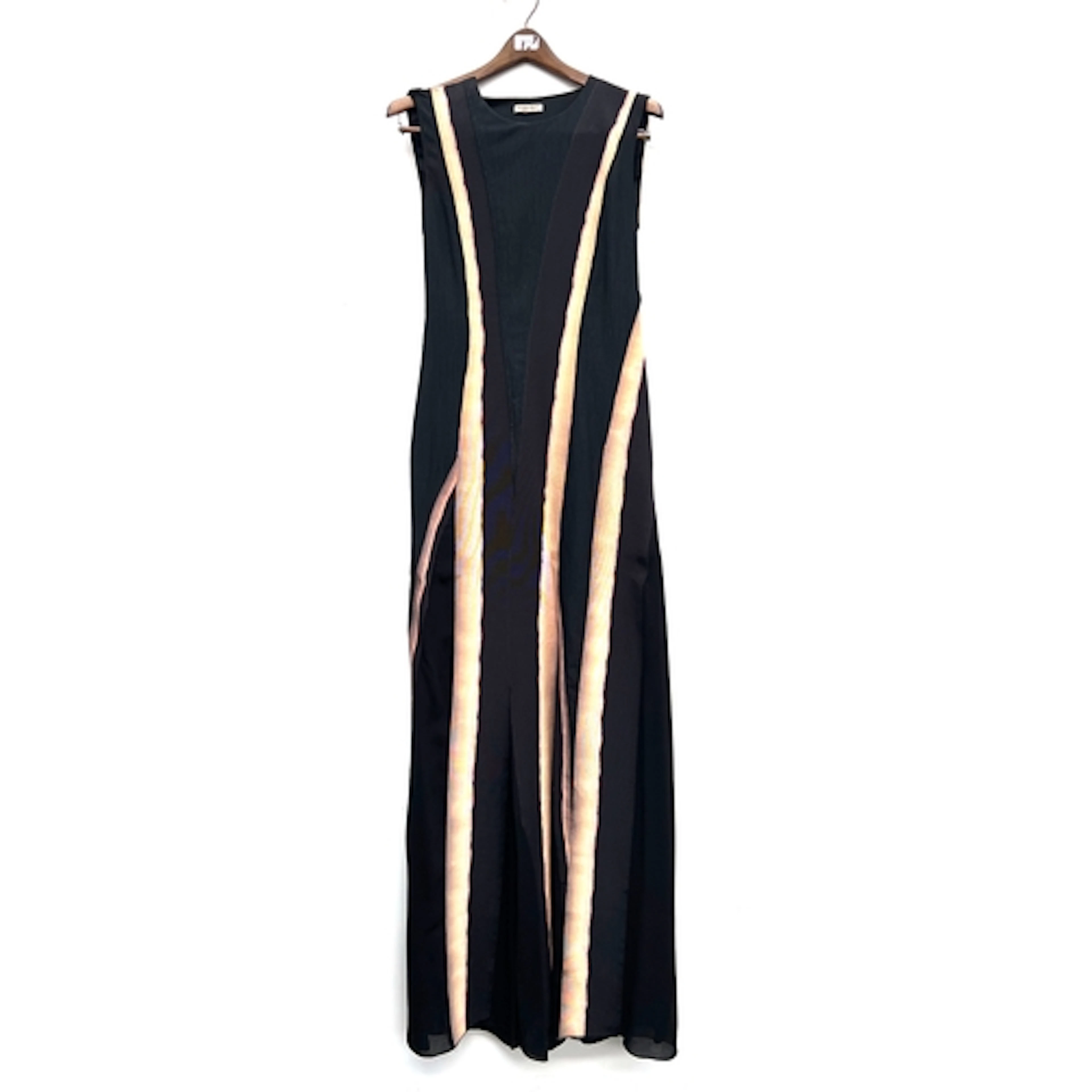 A Bottega Veneta black and tan sleeveless long dress, size 4...