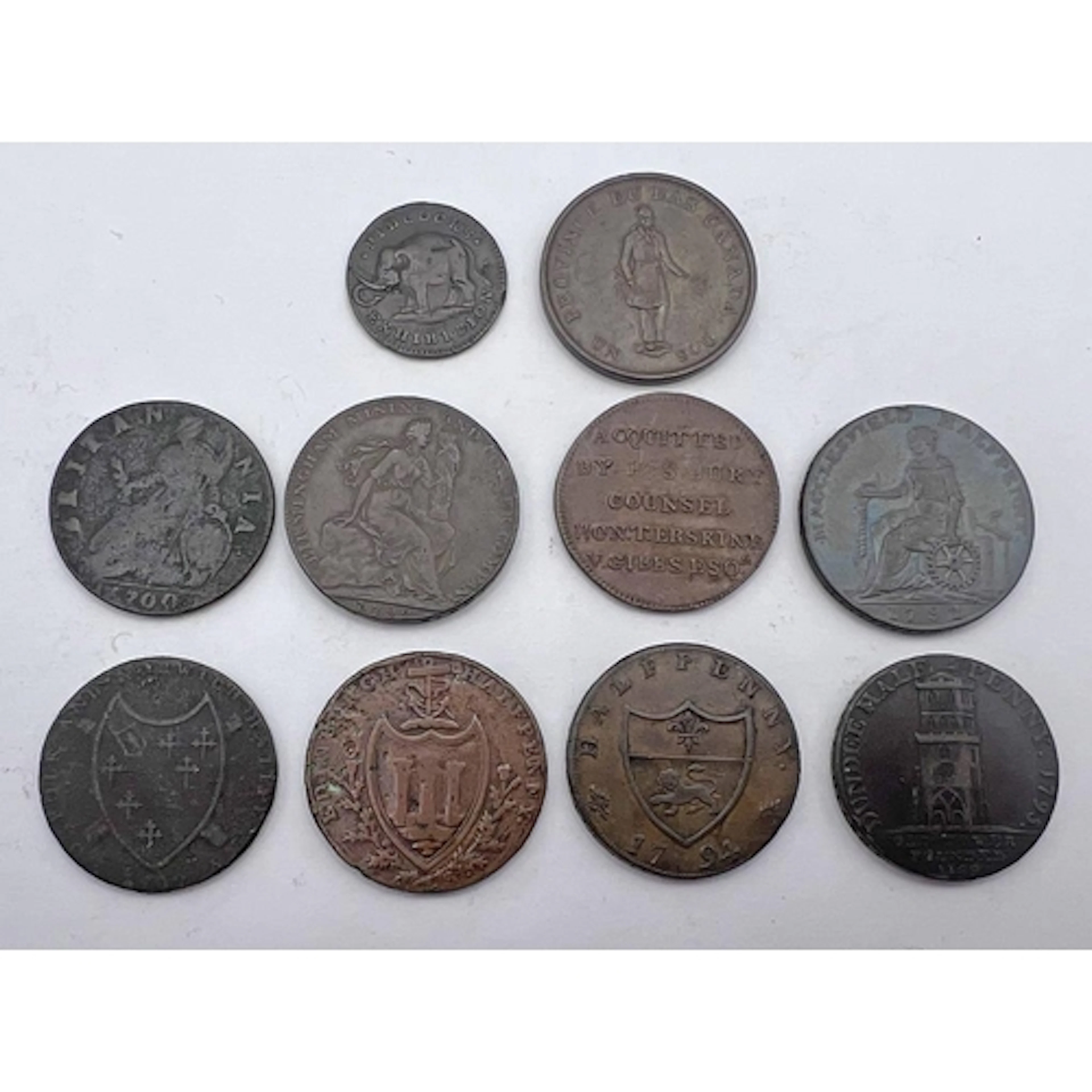 10 X COPPER COINS & TOKENS TO INCLUDE: 1791 MACCLESFIELD CHA...