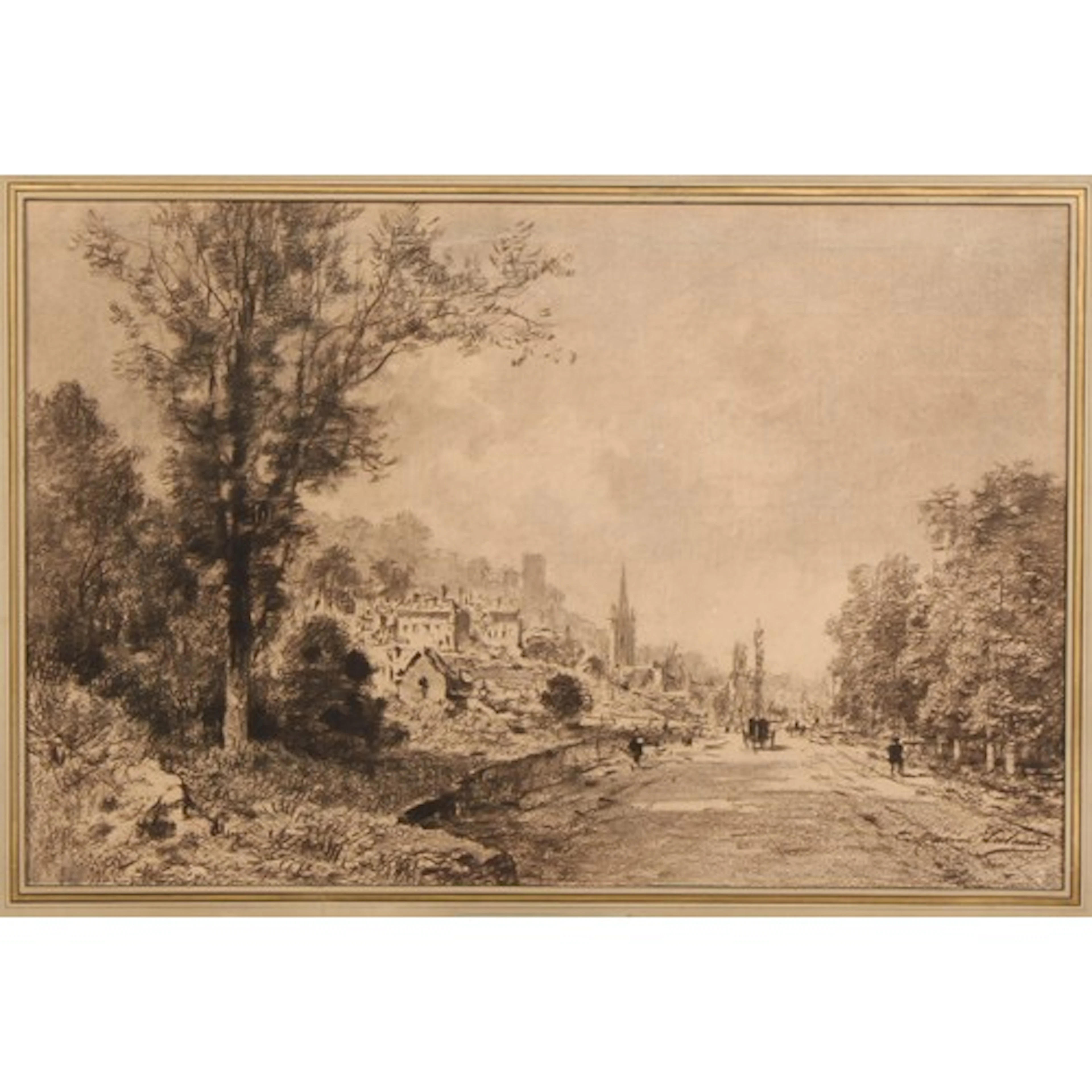 Maxime LaLanne (French, 1827-1886) Impressionist Street Sce...