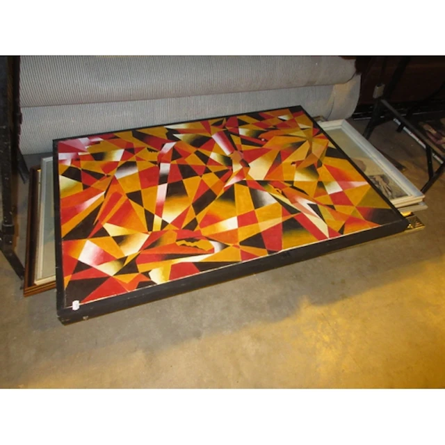 Large Abstract Oil Painting, 70x100cm, along with Various Pi...
