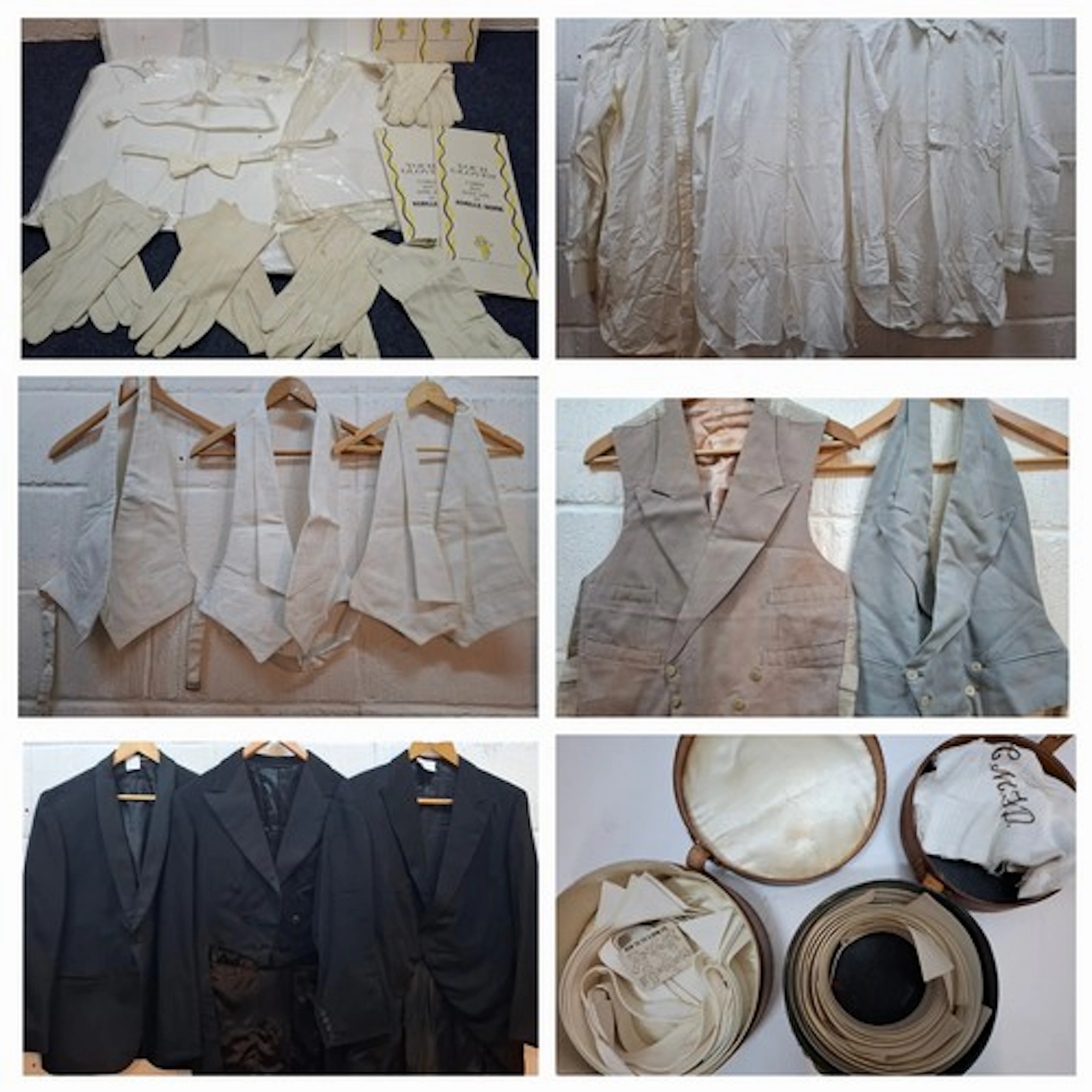 Vintage gents clothing A/F to include black tail jacket appr...