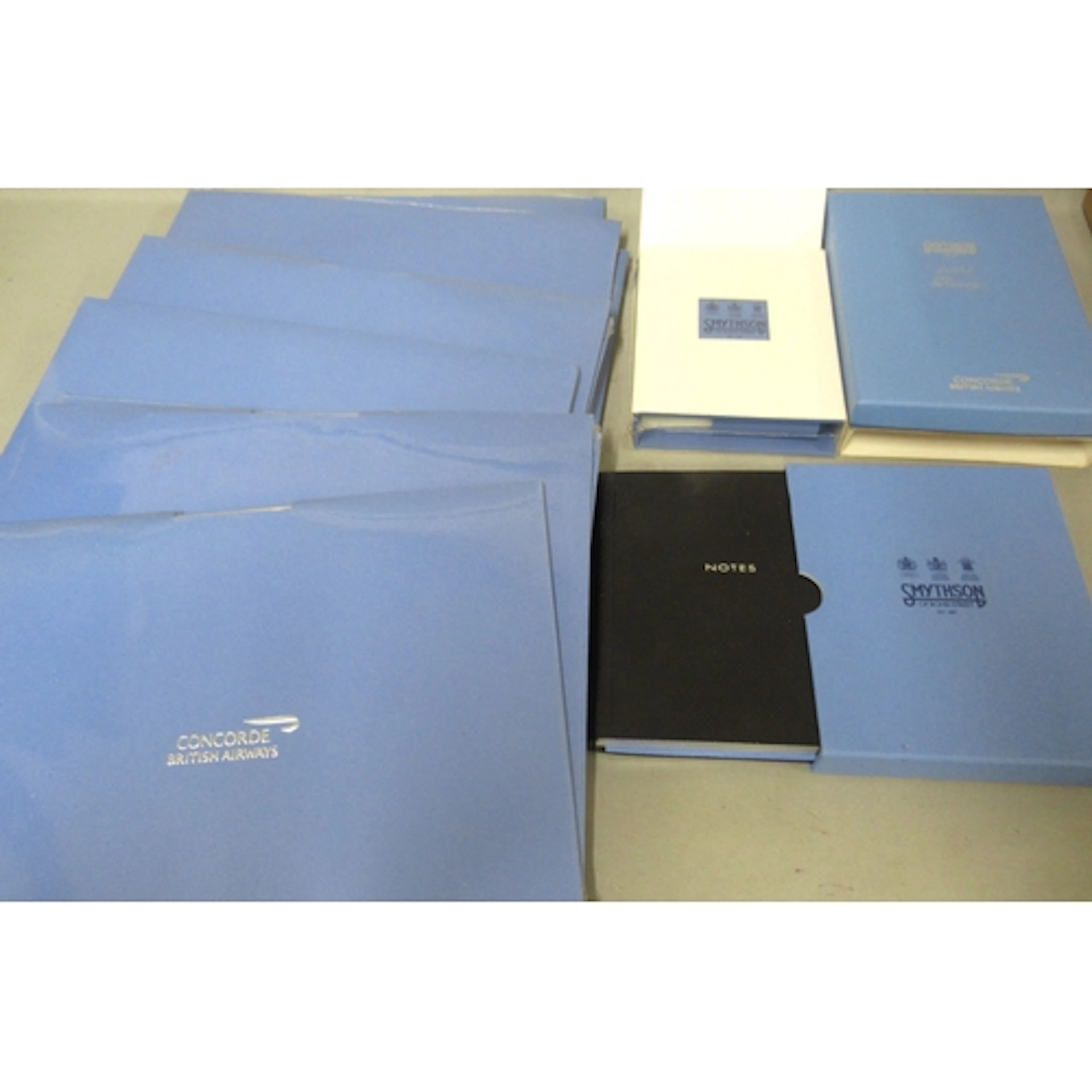 Smythson, quantity of Concorde stationery, a notebook, and d...