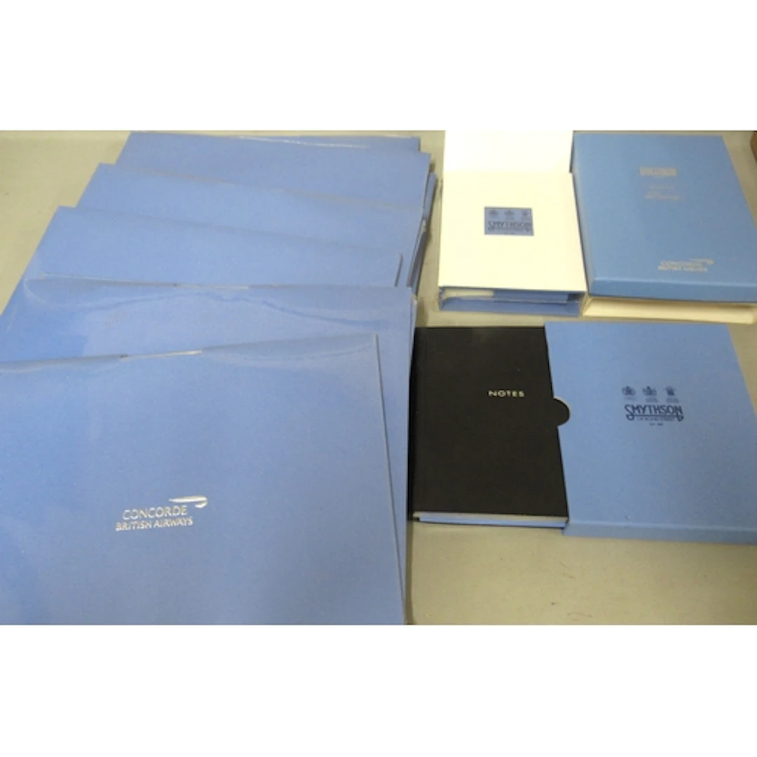 Smythson, quantity of Concorde stationery, a notebook, and d...