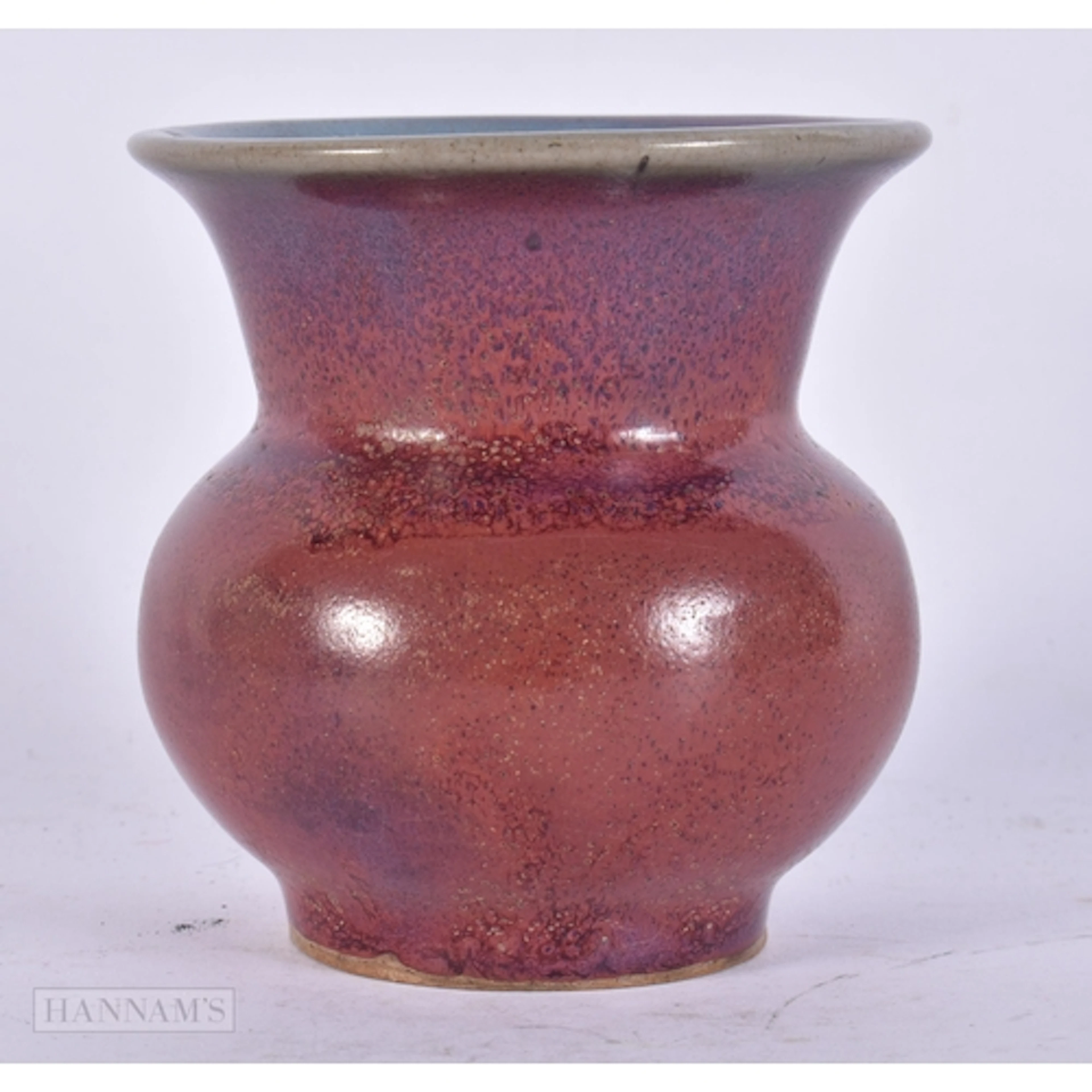 A RARE CHINESE QING DYNASTY ZHADOU-FORM JUN VESSEL. 8 cm x 8...