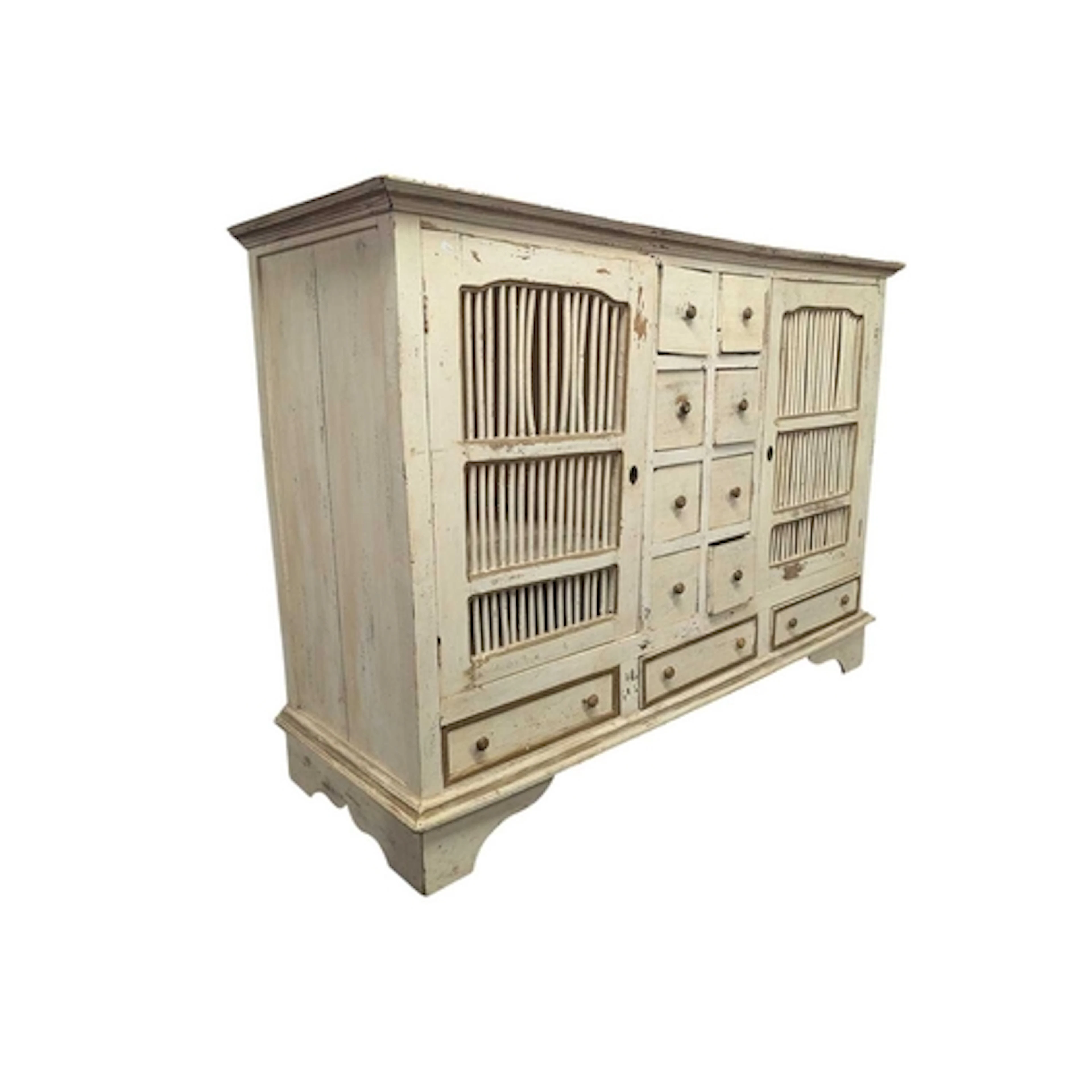 A 20th century large French painted provincial dresser base ...