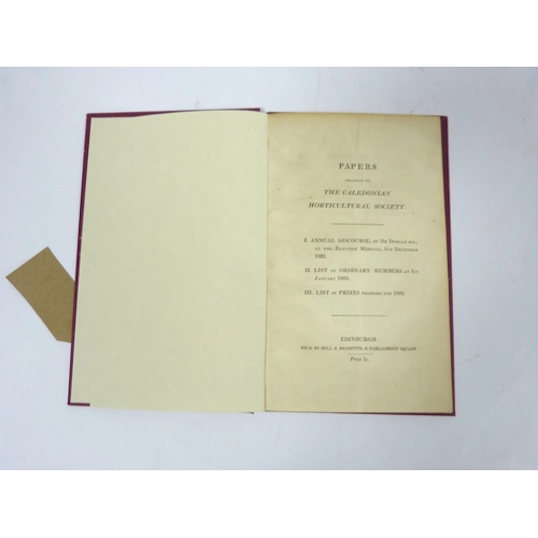 CALEDONIAN HORTICULTURAL SOCIETY. Papers comprisi...