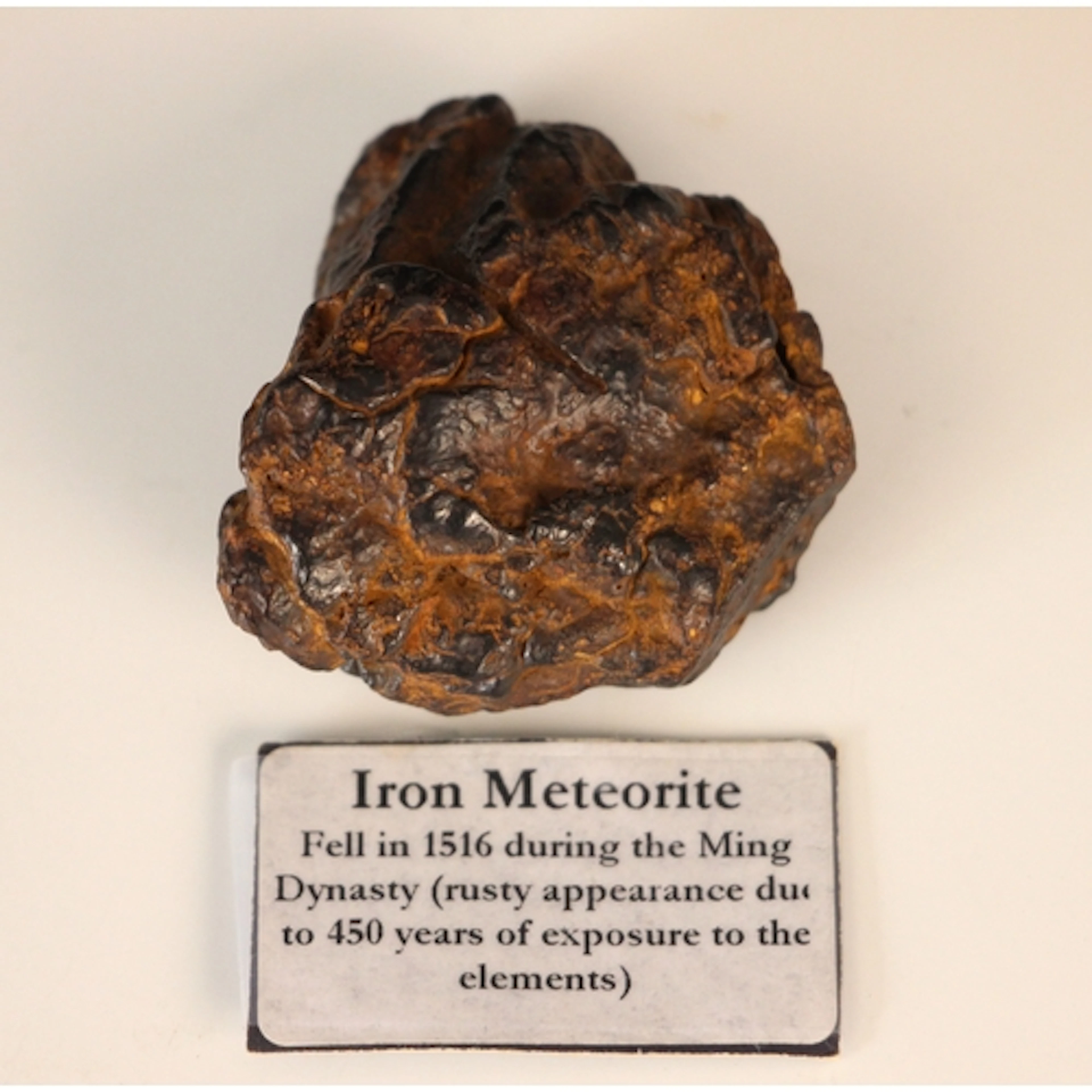 An iron meteorite specimen, by repute found in China in 1516...