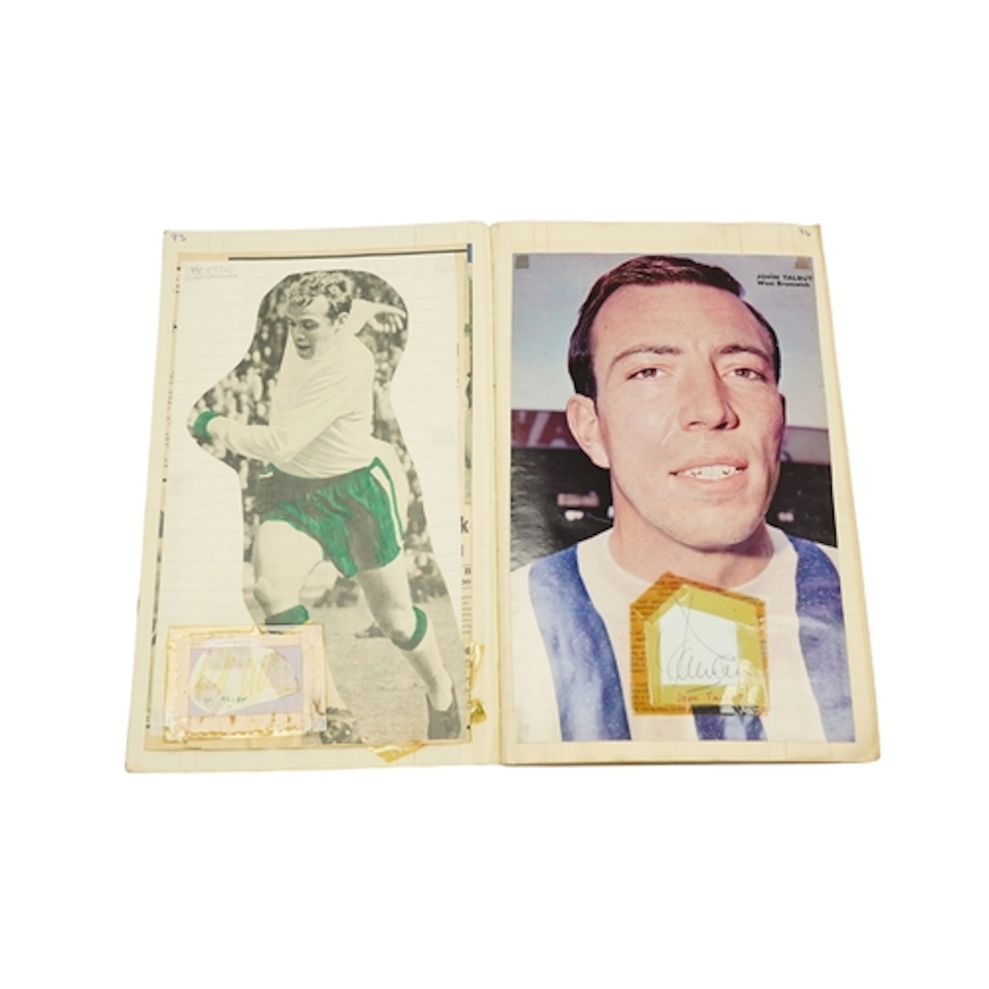 English football autograph and scrap album, 1960s, cut and p...