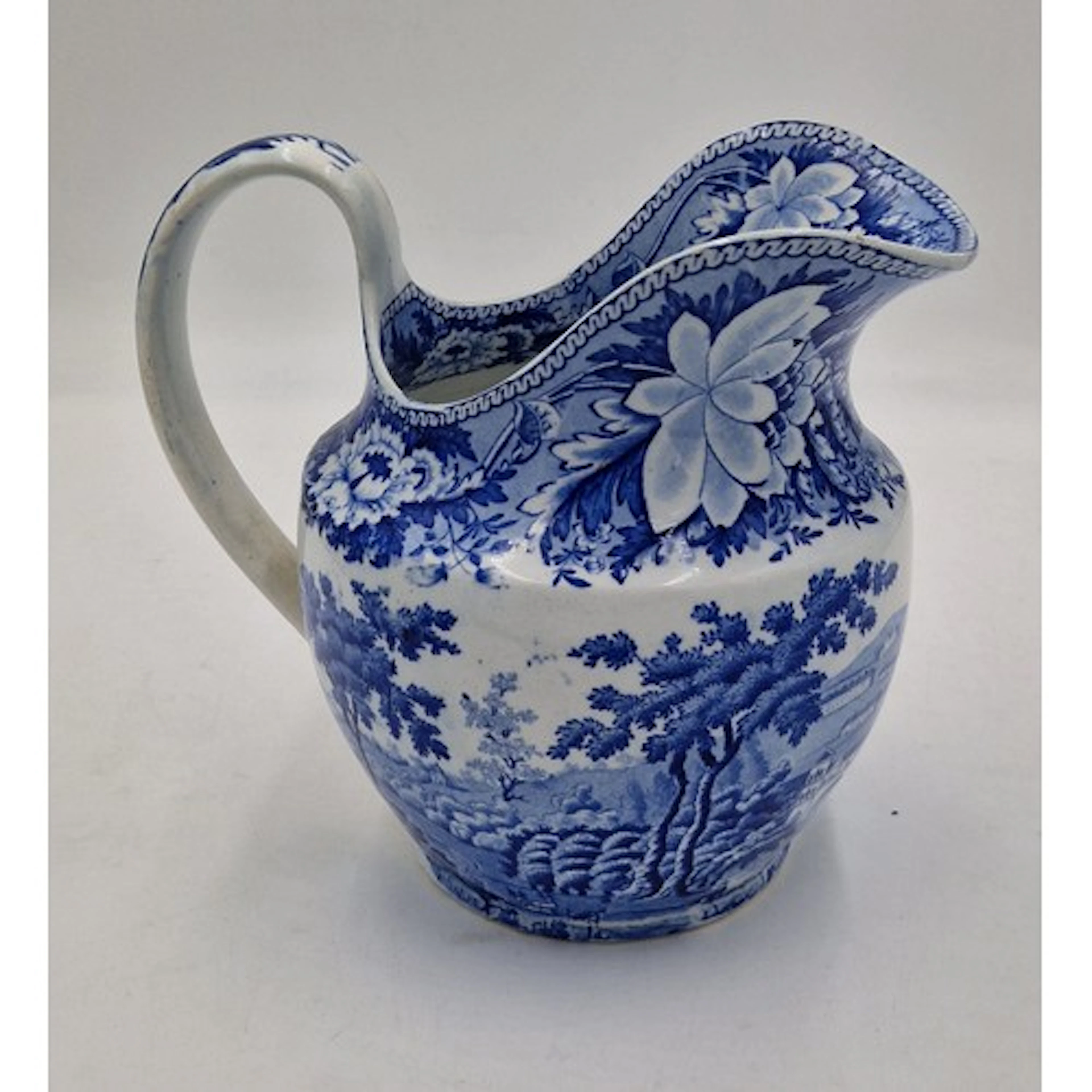 An early 19th century blue and white transfer printed Swanse...