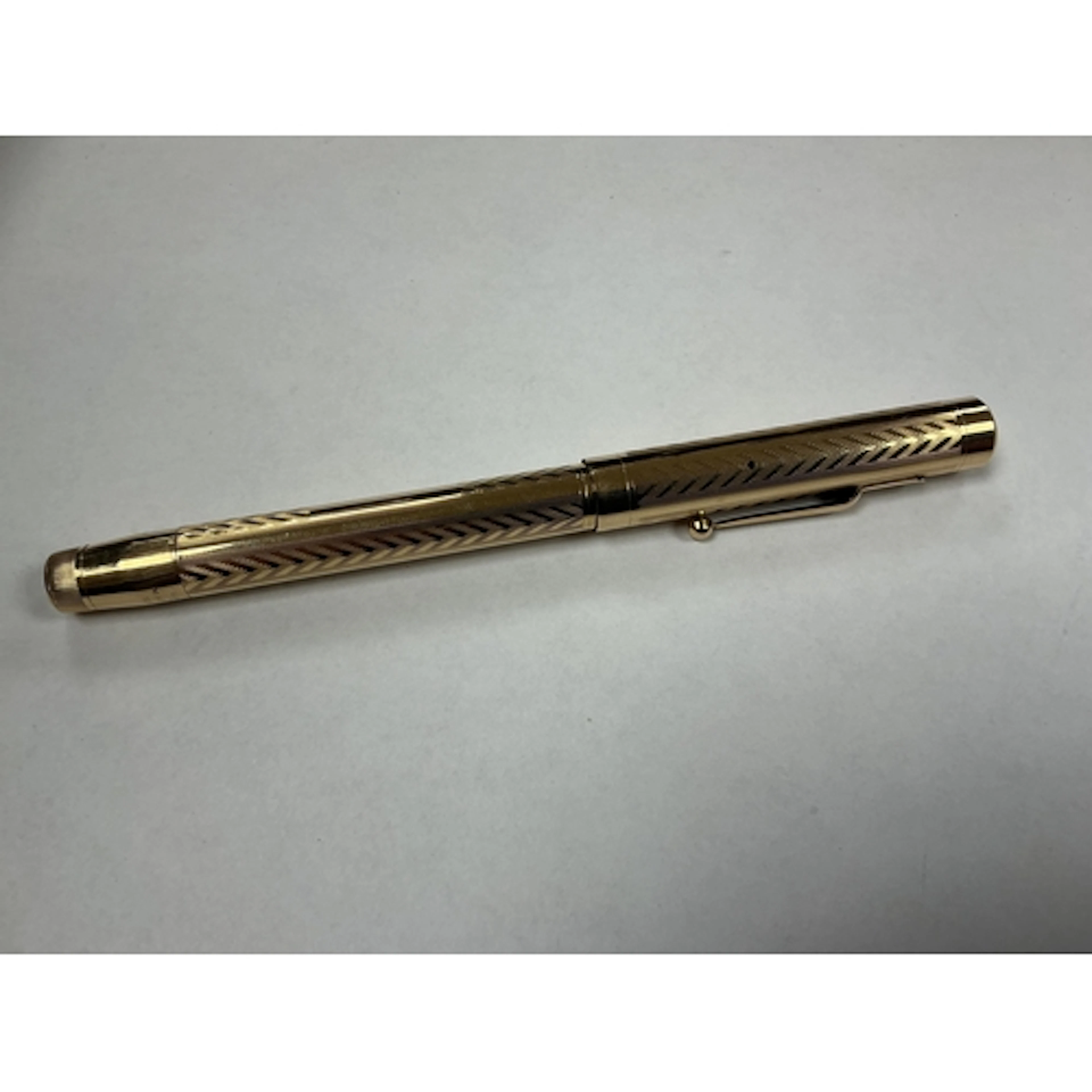 A Mabie Todd & Co. Swan twist filler fountain pen in chevron...