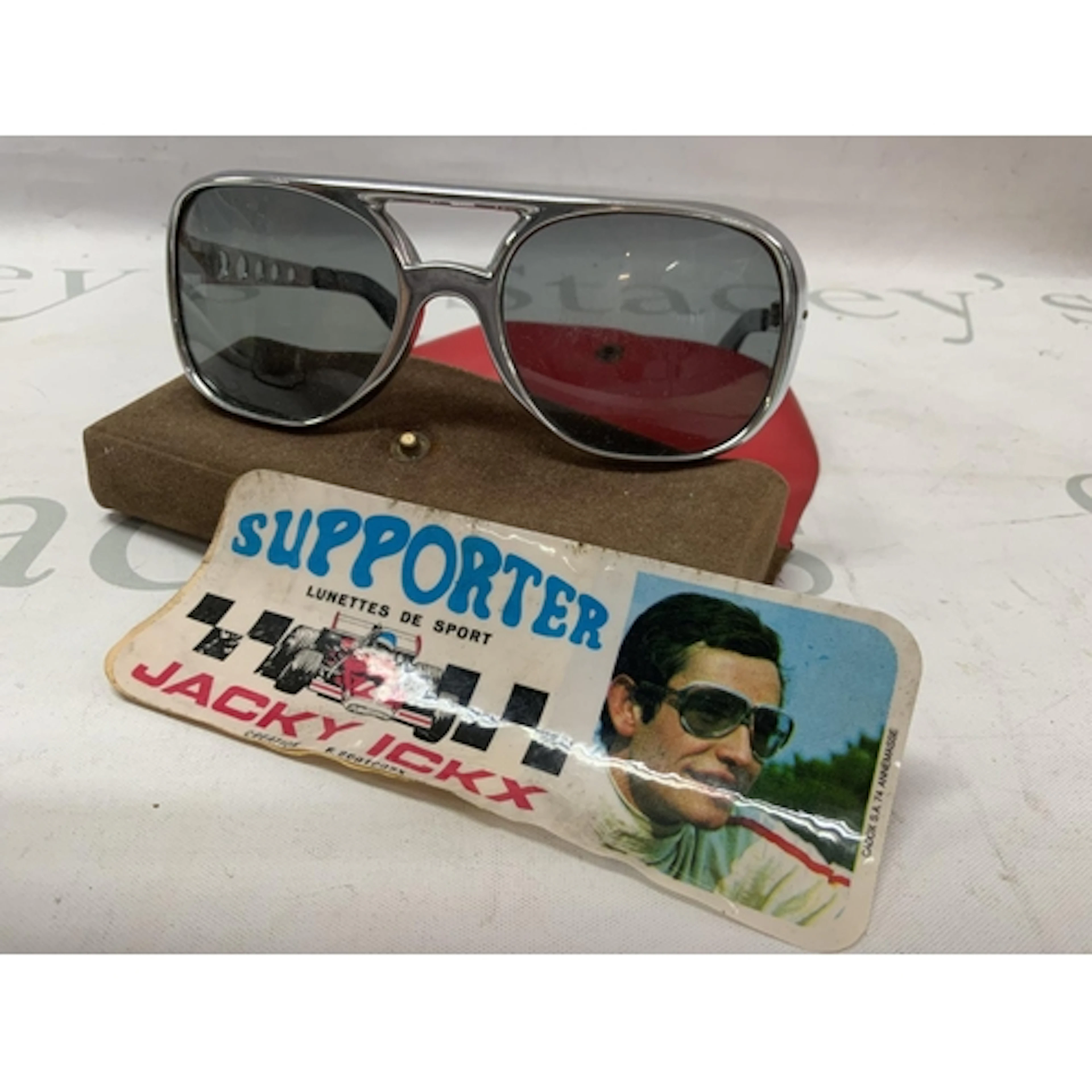 A pair of original Jacky Ickx racing glasses.