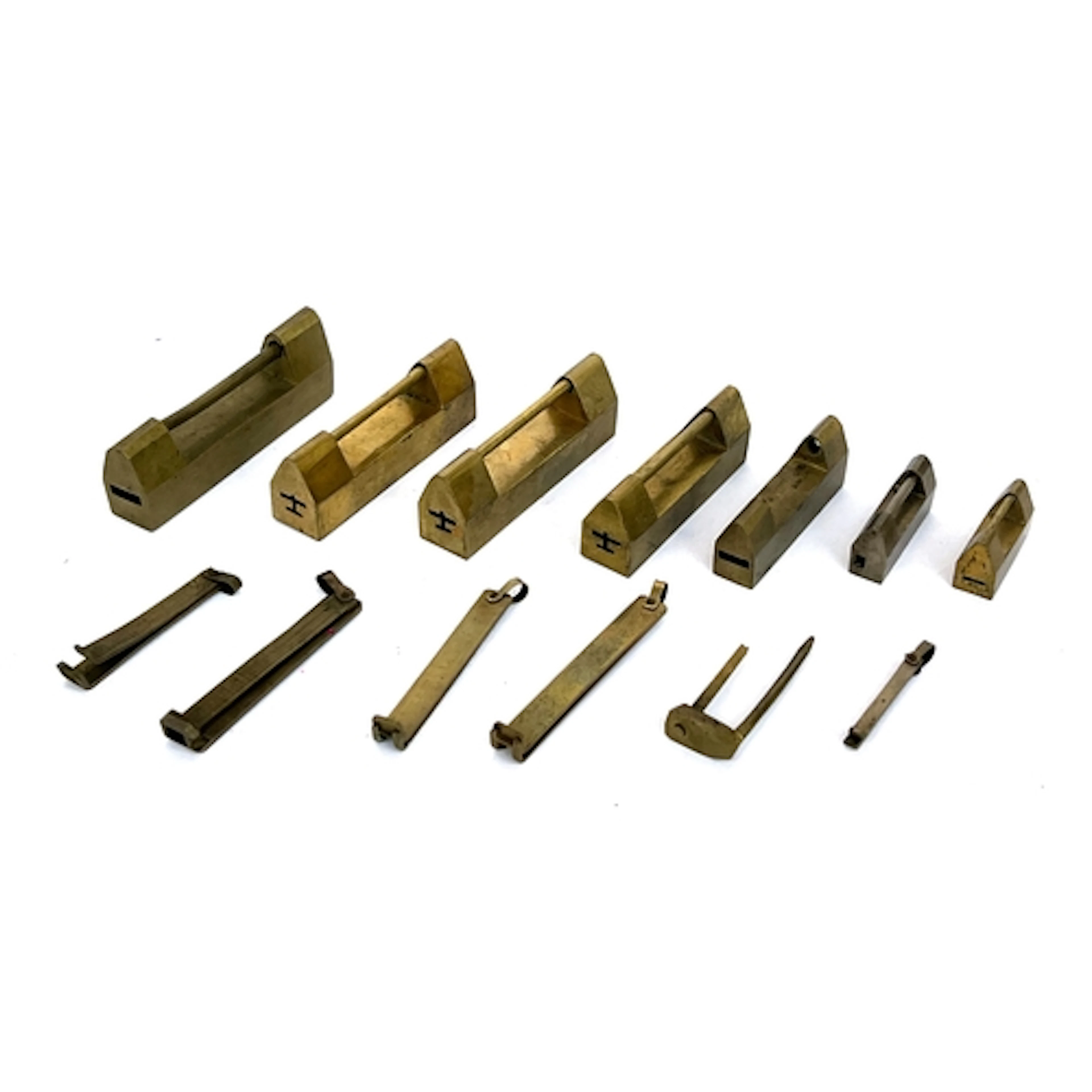 A quantity of early 20th century Chinese brass locks