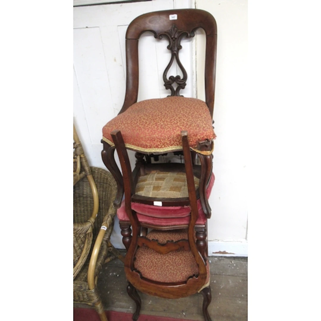 Pair of 19th Century mahogany side chairs, with overstuffed ...