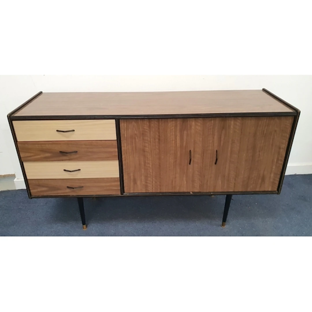 SUITE OF RETRO FURNITURE comprising a mid-century sideboard...