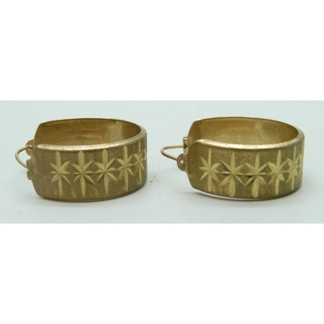A pair of 9ct gold hoop earrings, 9mm wide, 3.1g