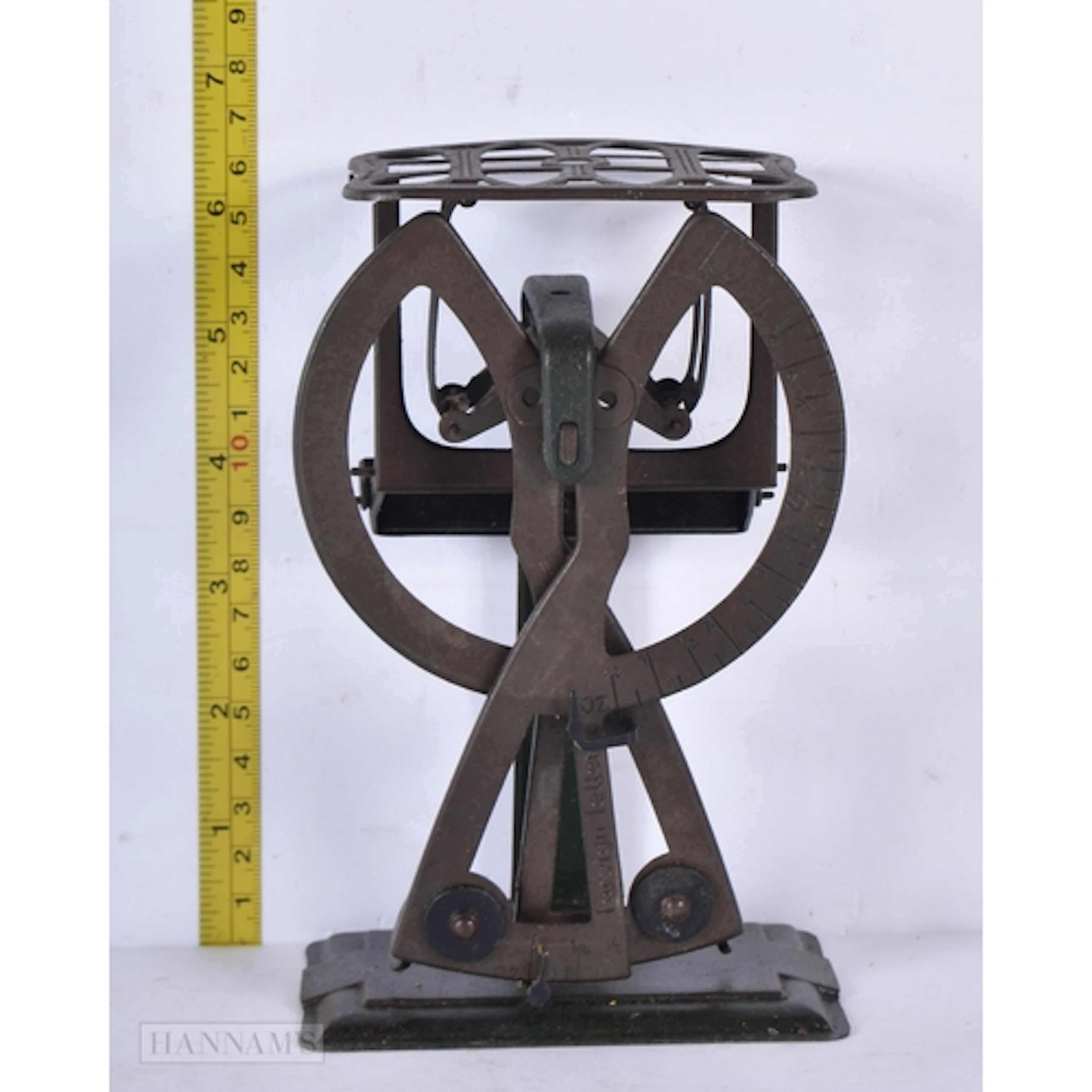 A set of vintage metal Bilateral postal scales 17cm