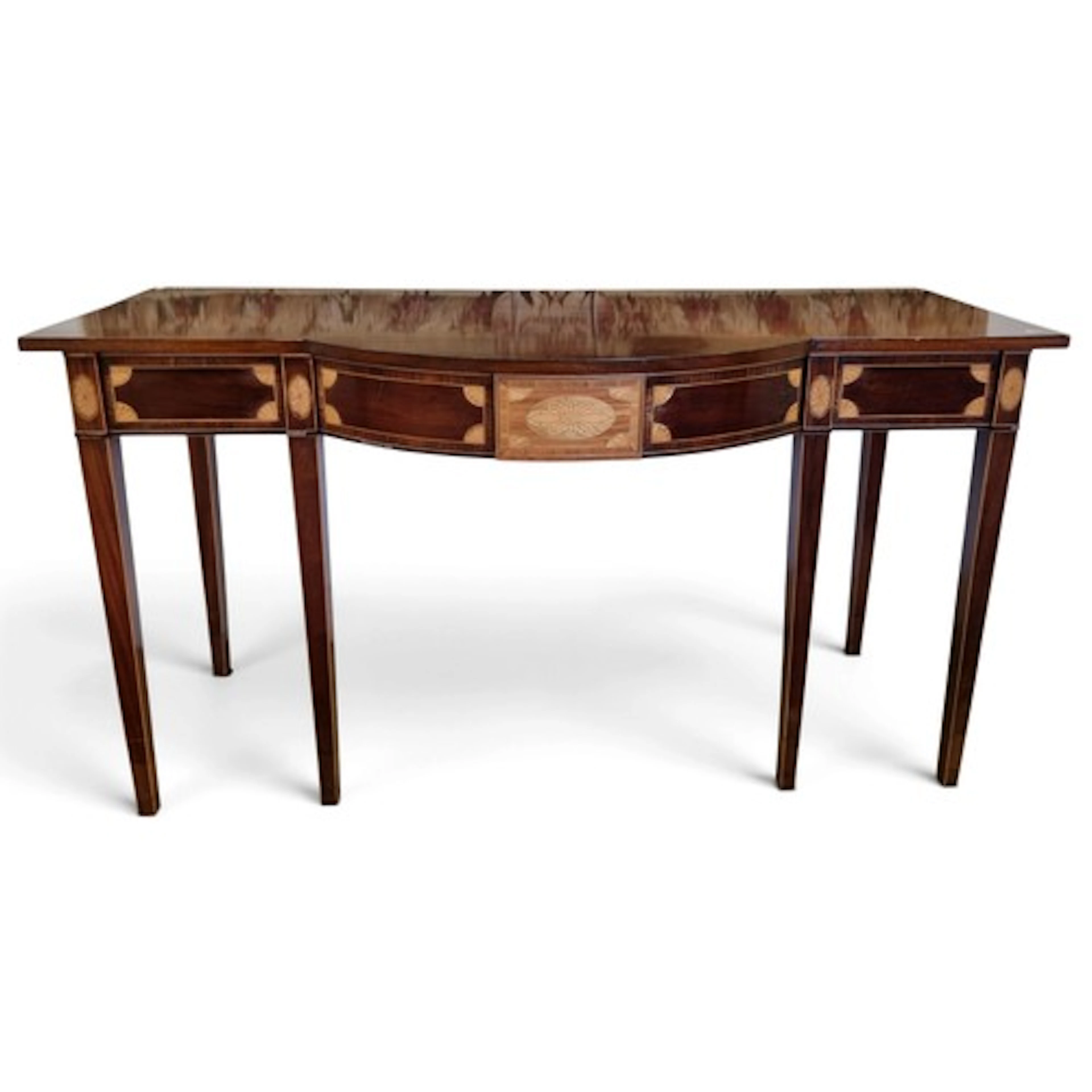 A good 19th Century bow fronted Serving Table with highly In...