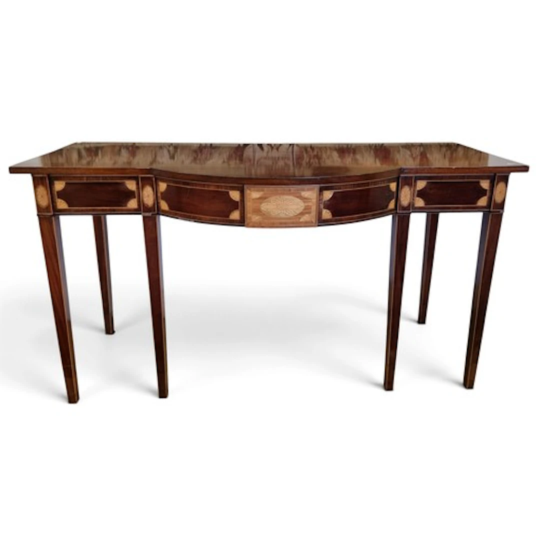 A good 19th Century bow fronted Serving Table with highly In...