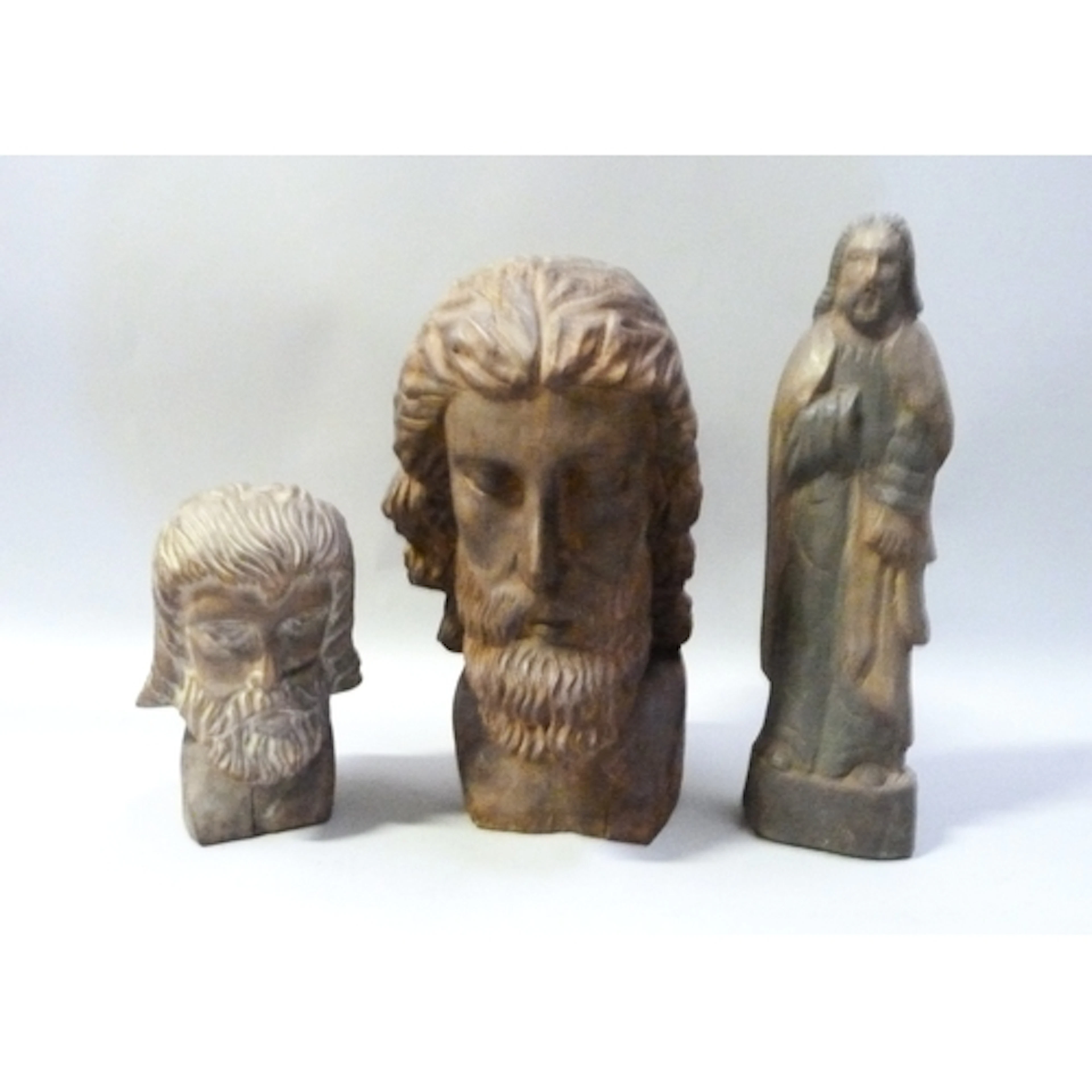 Carved wood sculpture bust modelled as an 18th century Latin...