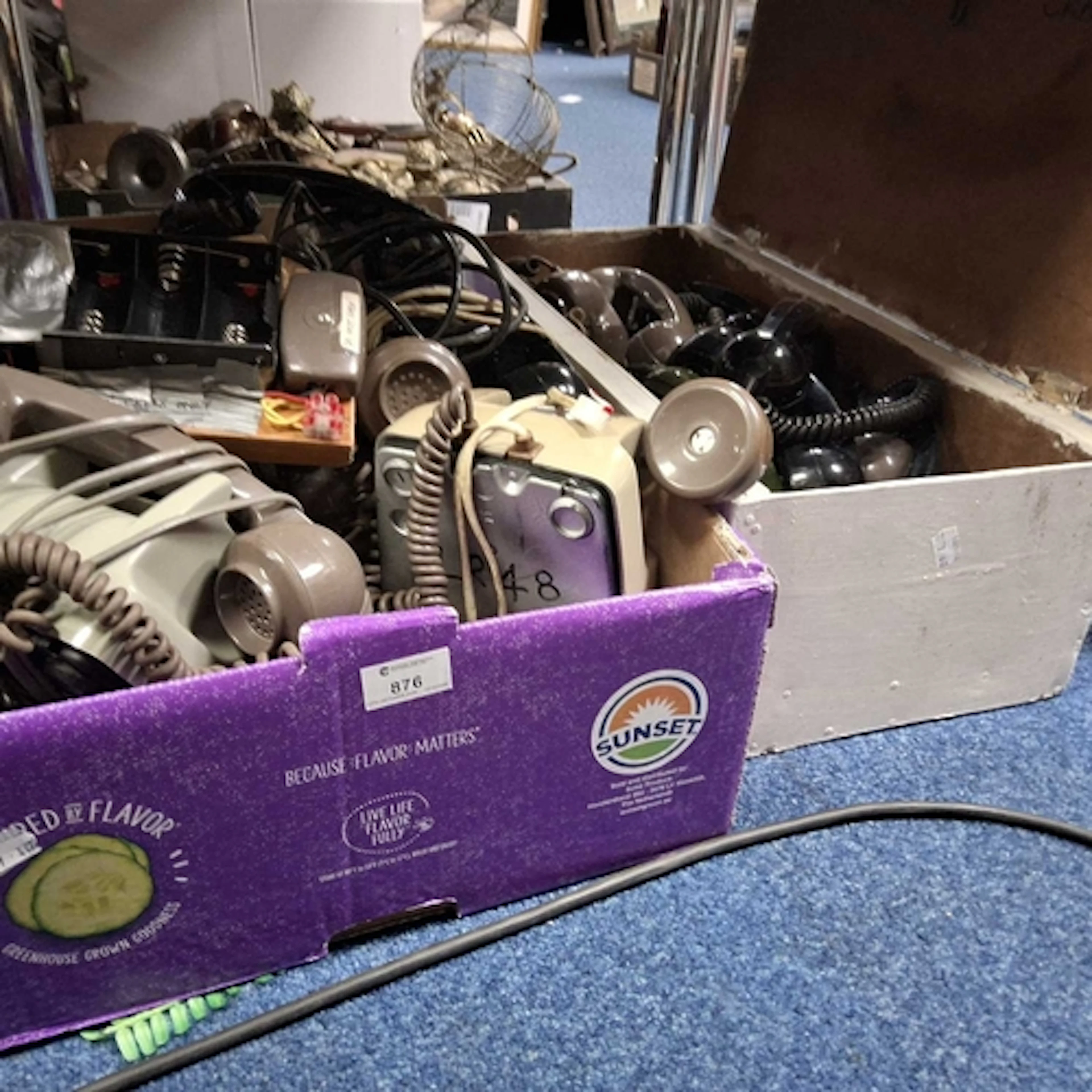TWO BOXES OF TELEPHONES AND HANDSETS to include eight GPO te...