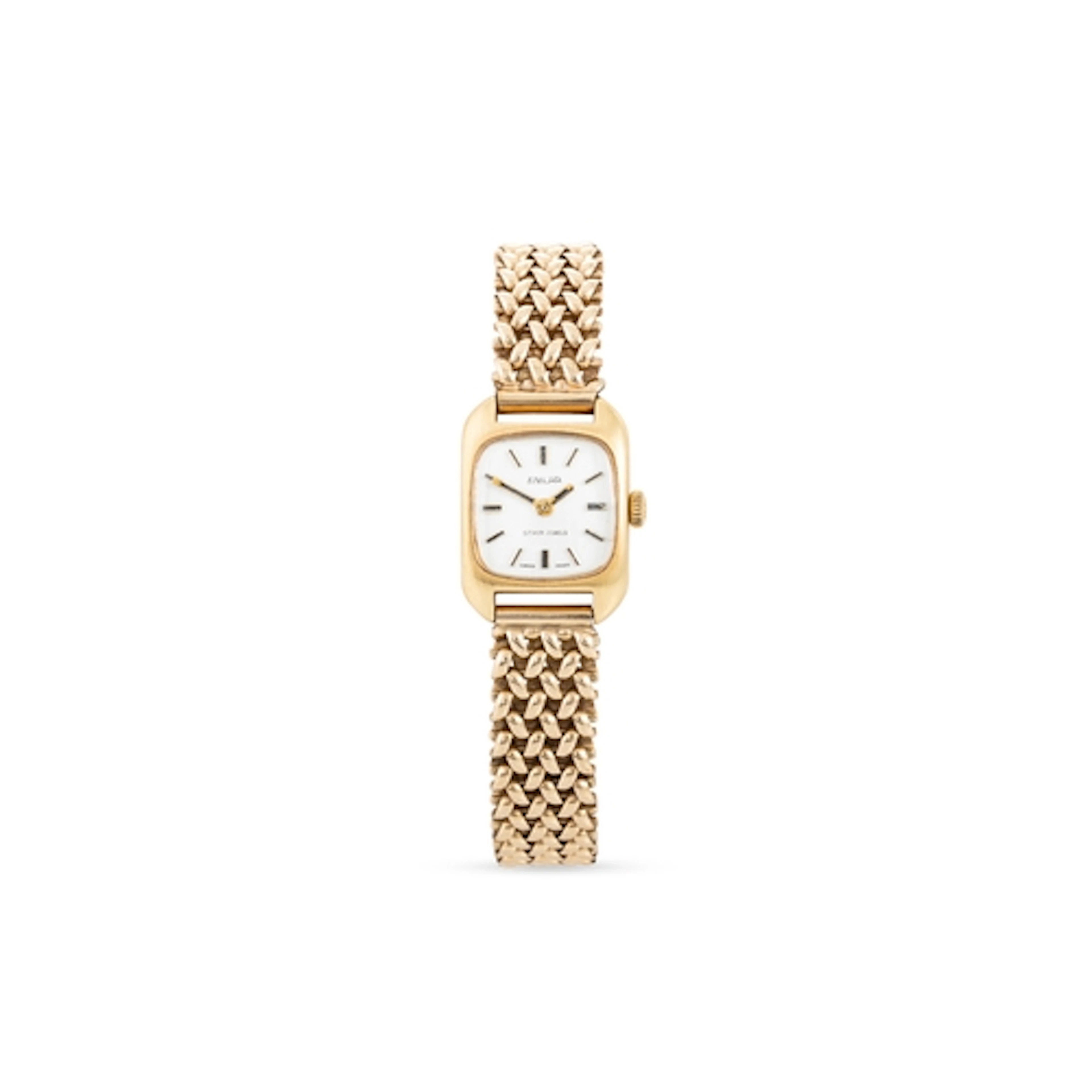 A VINTAGE "ENICAR" LADY'S GOLD WRISTWATCH, a 18ct gold watch...
