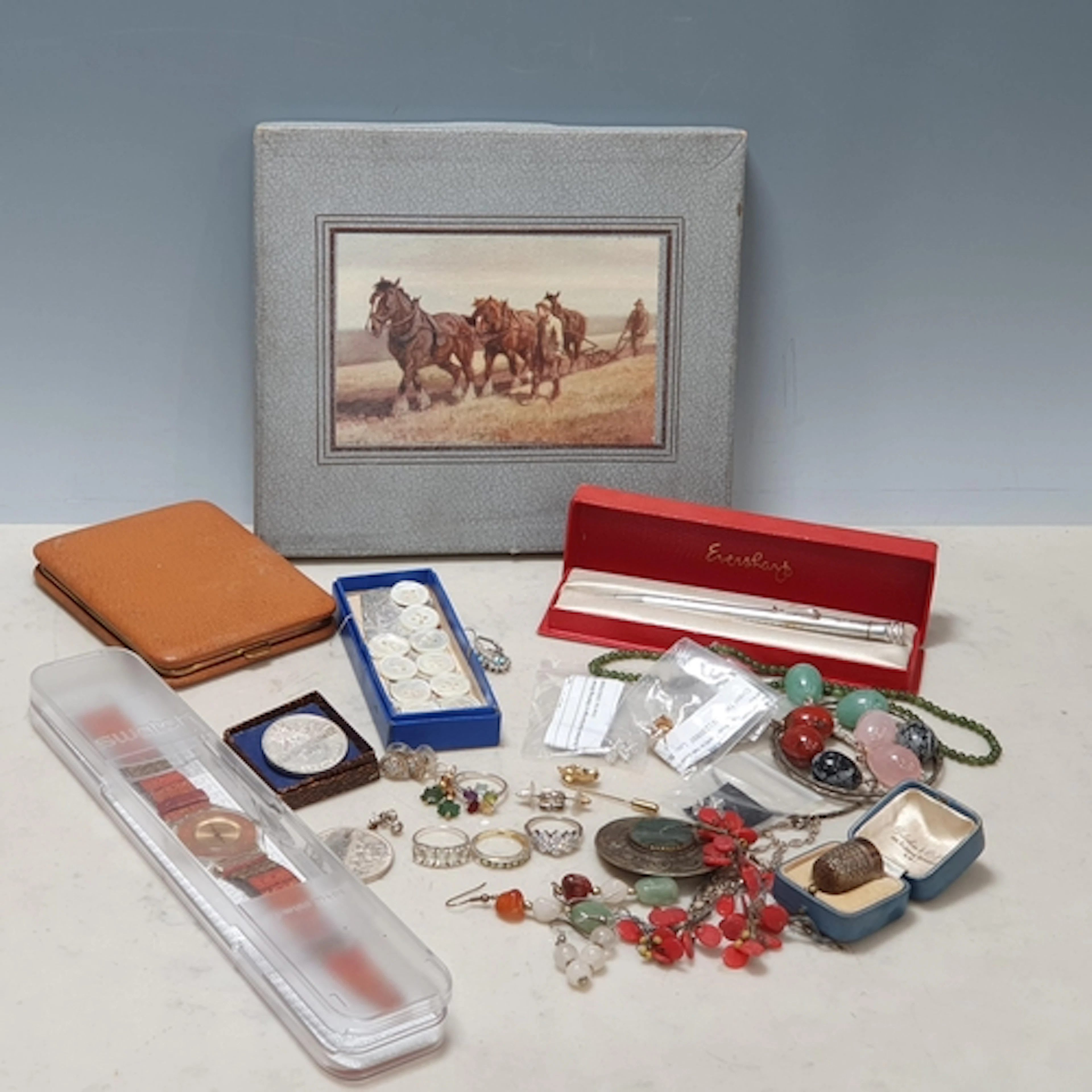 A collection Jewellery including many silver/925 items, a Sw...