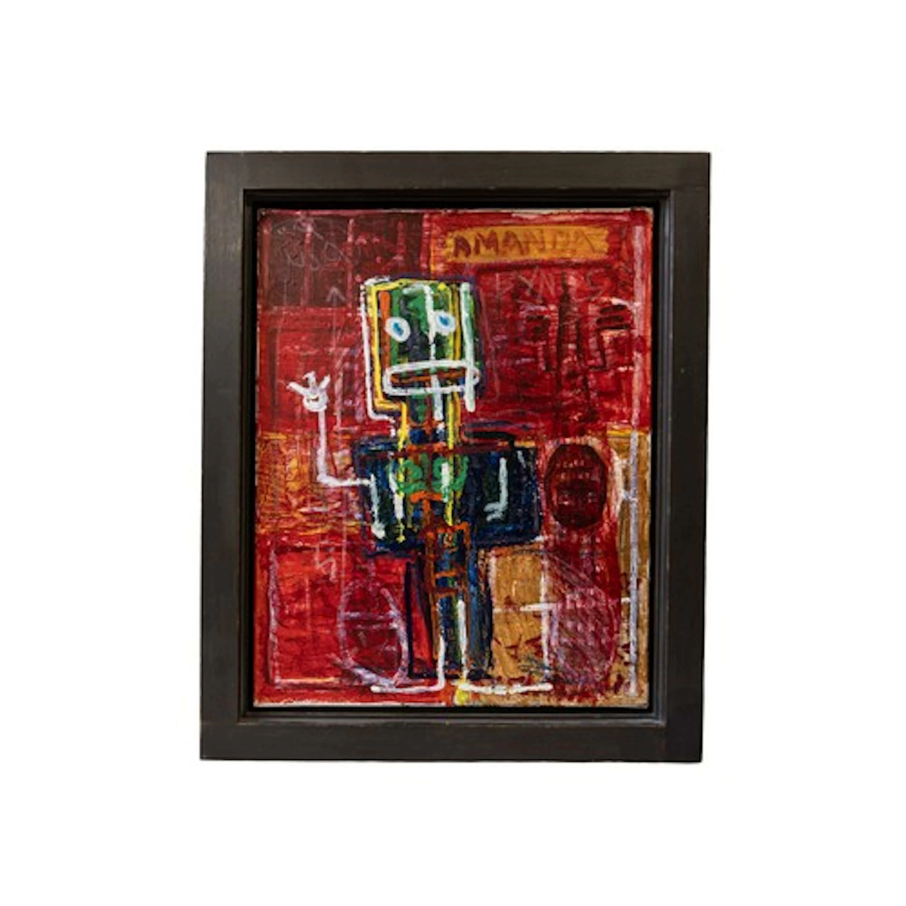 MANNER OF JEAN-MICHEL BASQUIAT, A NEO EXPRESSIONIST FIGURAL ...