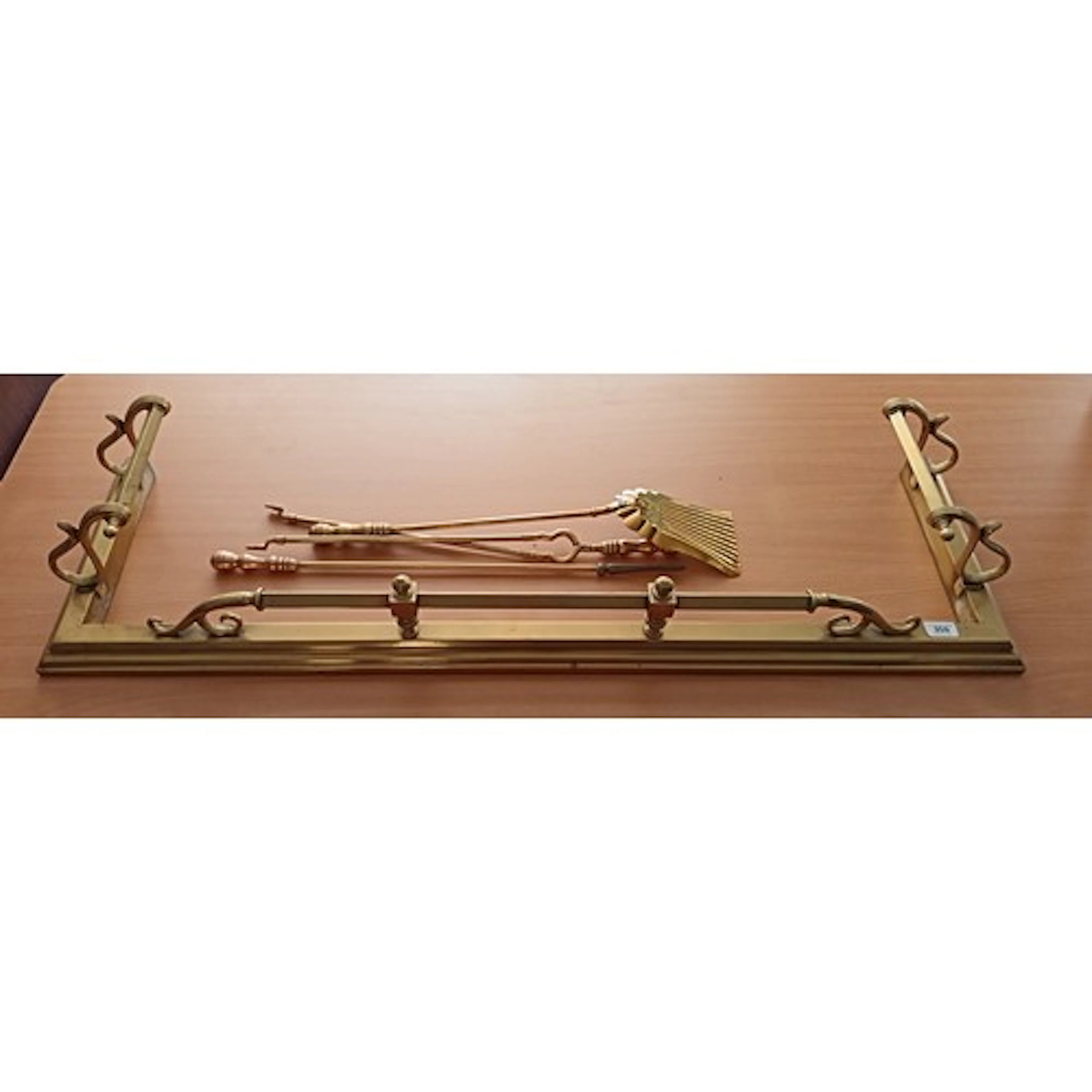 Brass Fireplace Fender & Companion set