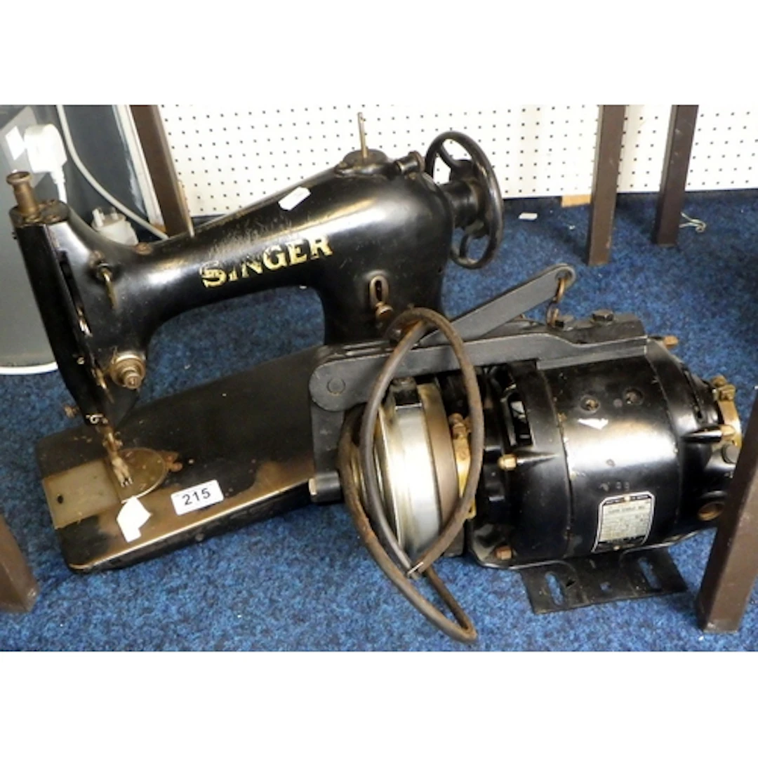 An as found Singer sewing machine & motor