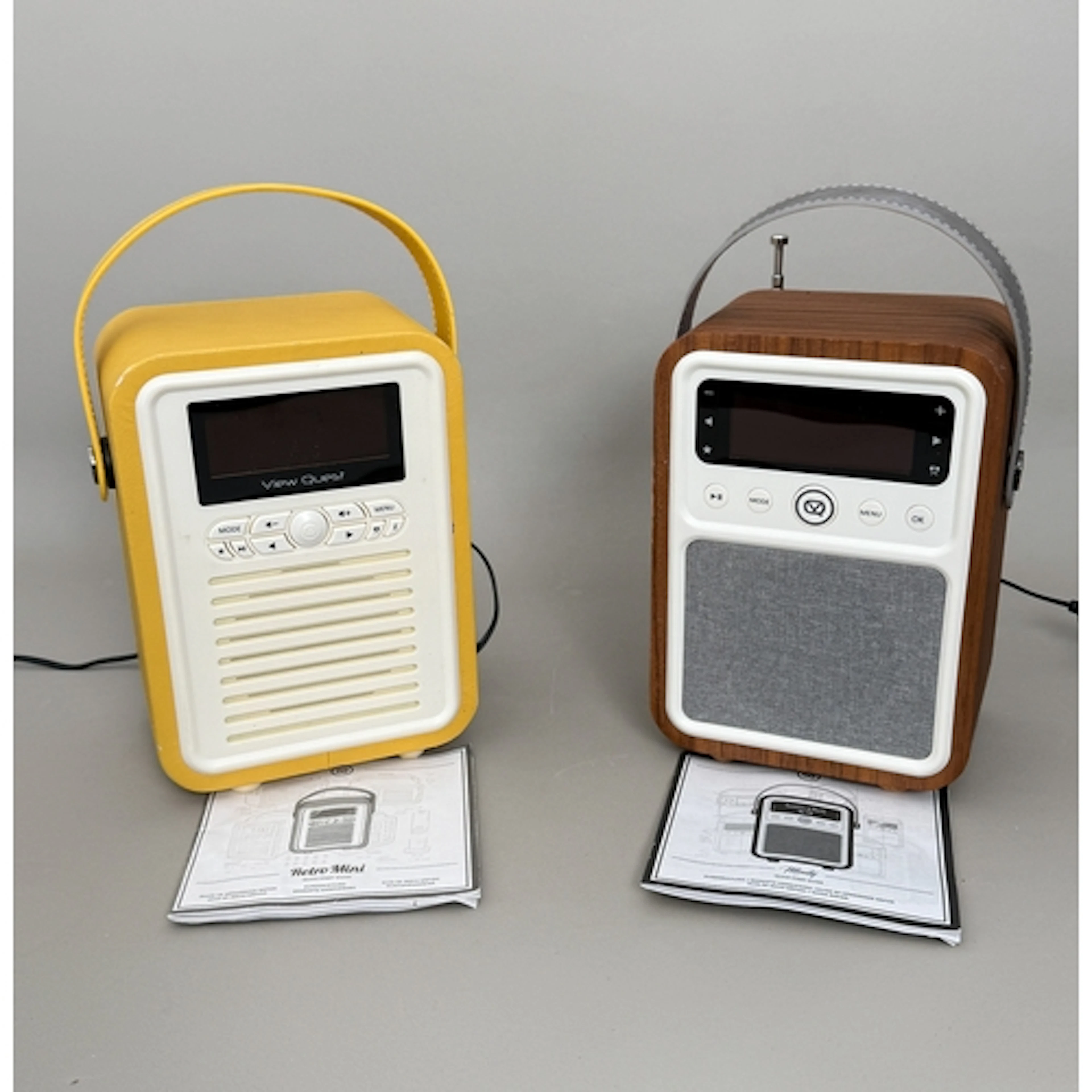 A View Quest Retro Mini digital radio - with yellow colourwa...