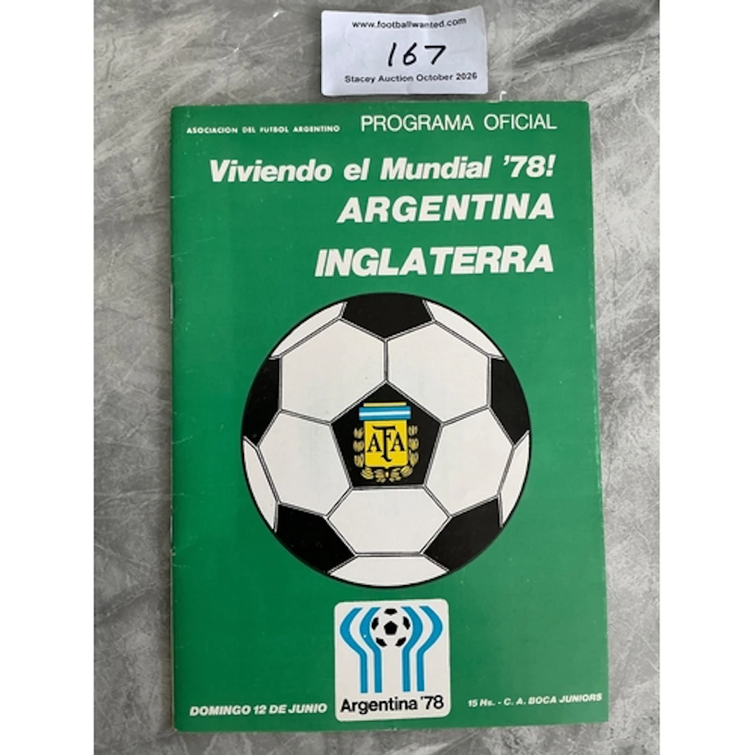 1978 Argentina v England Football Programme: Excellent condi...