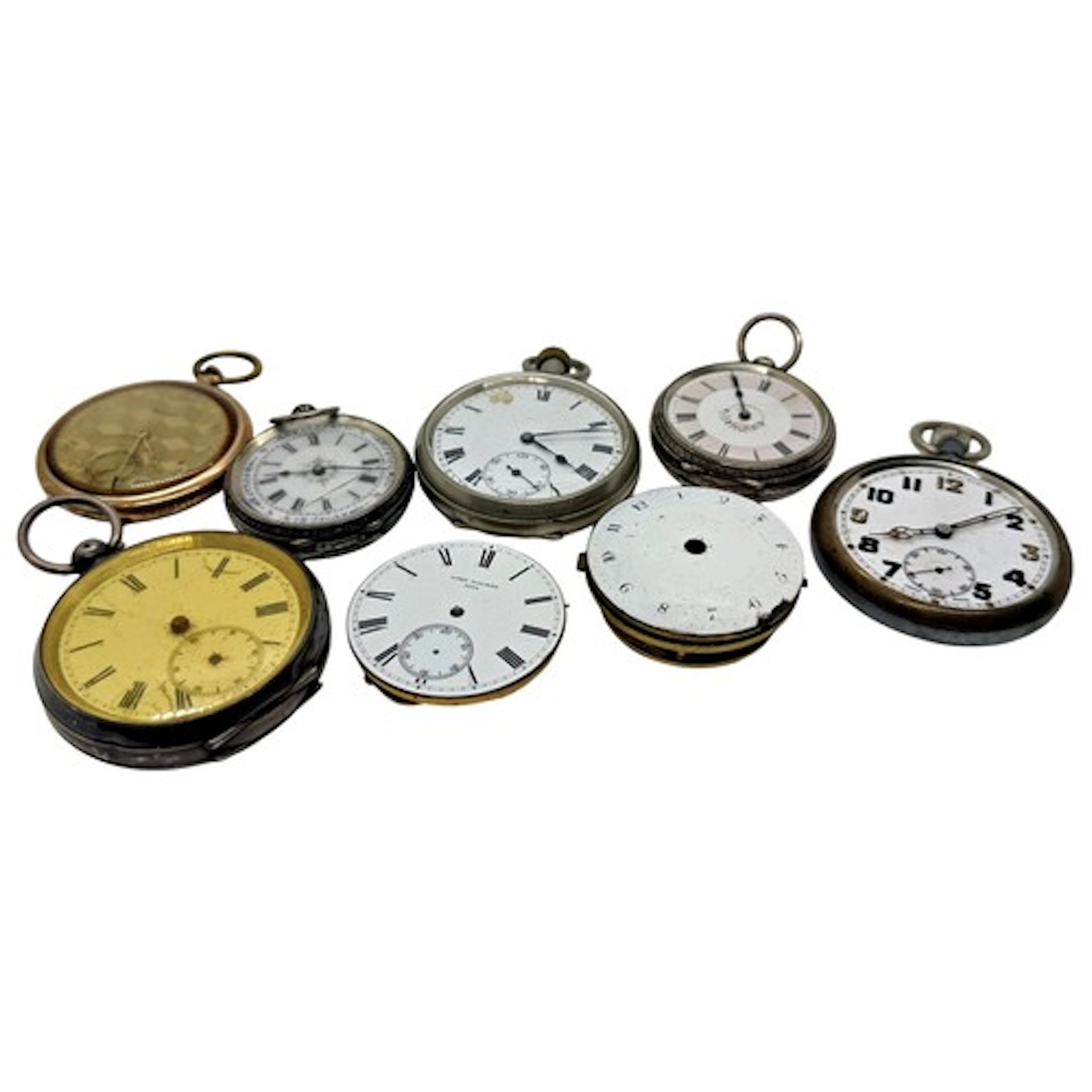 Six assorted pocket watches and stop watches, to include sil...
