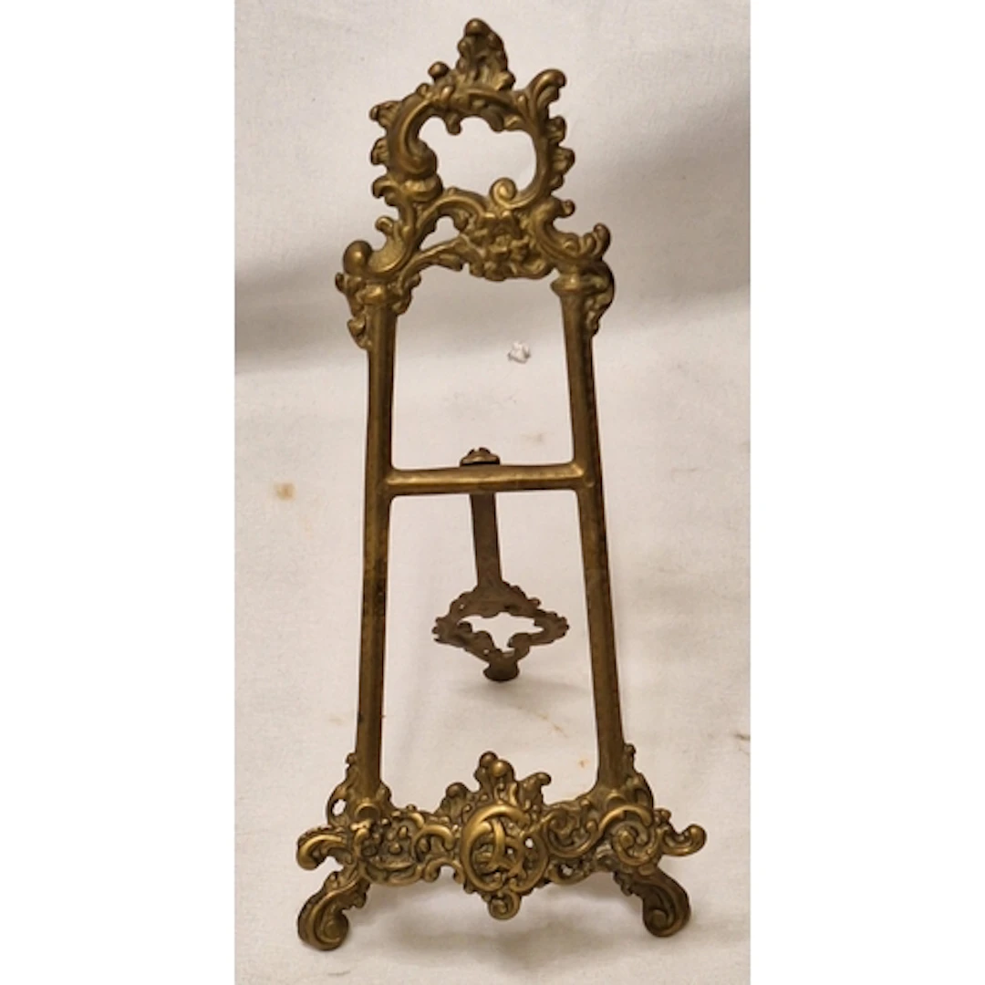 Ornate Antique Style Brass Table Top Easel/Picture Stand app...