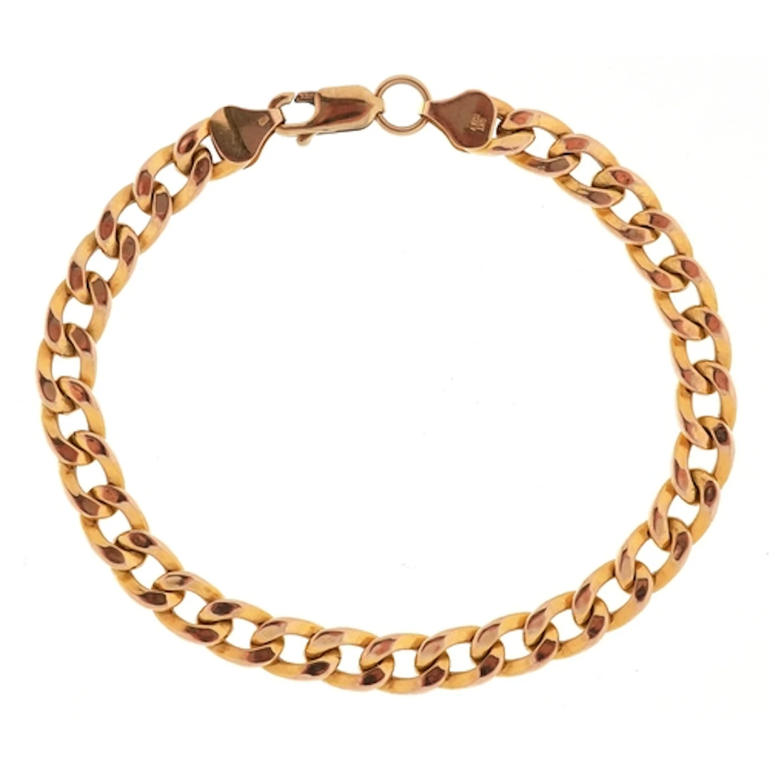 9ct gold curb link bracelet, 18.5cm in length, 5.4g.