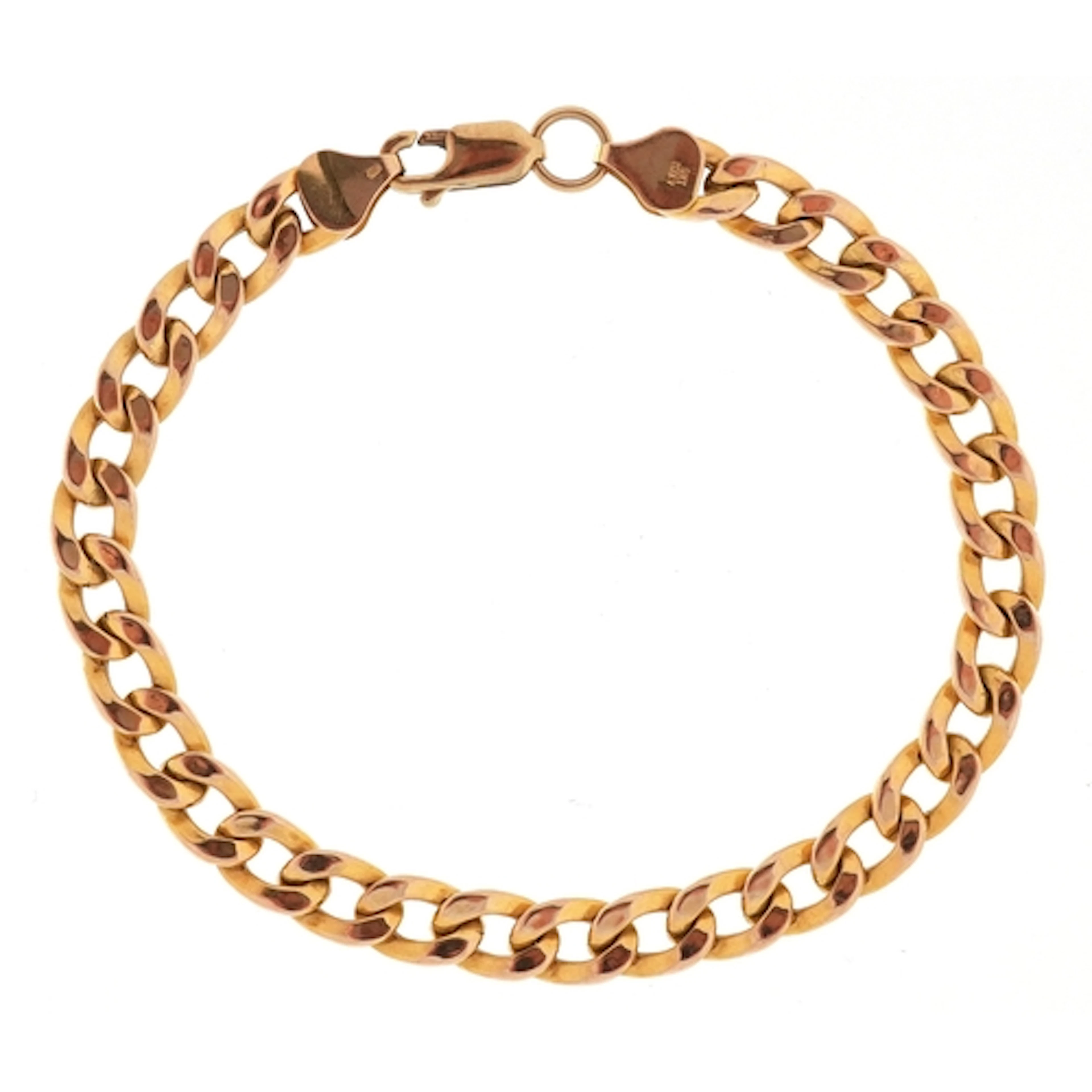 9ct gold curb link bracelet, 18.5cm in length, 5.4g.