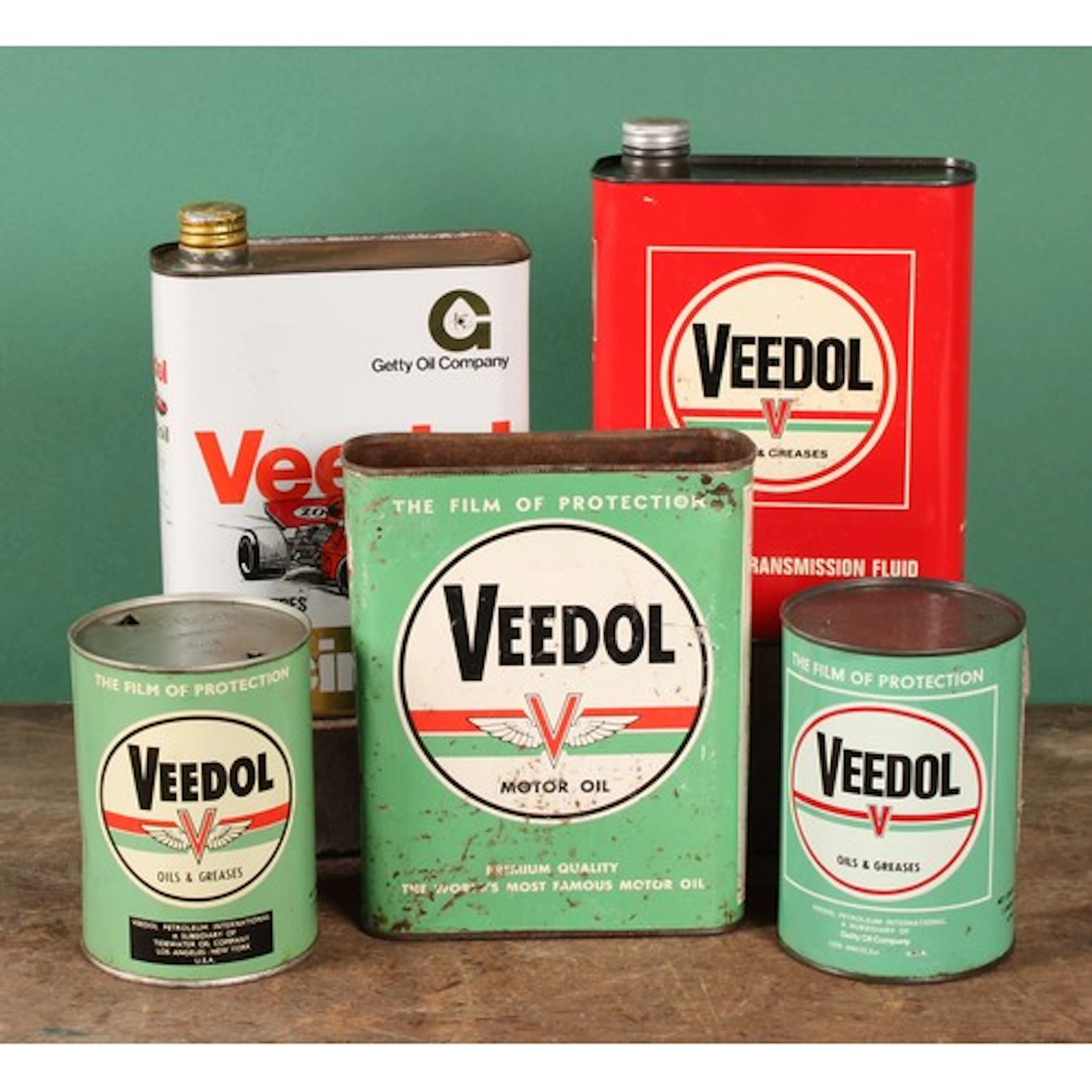 Petroliana - a vintage rounded rectangular two litre oil can...