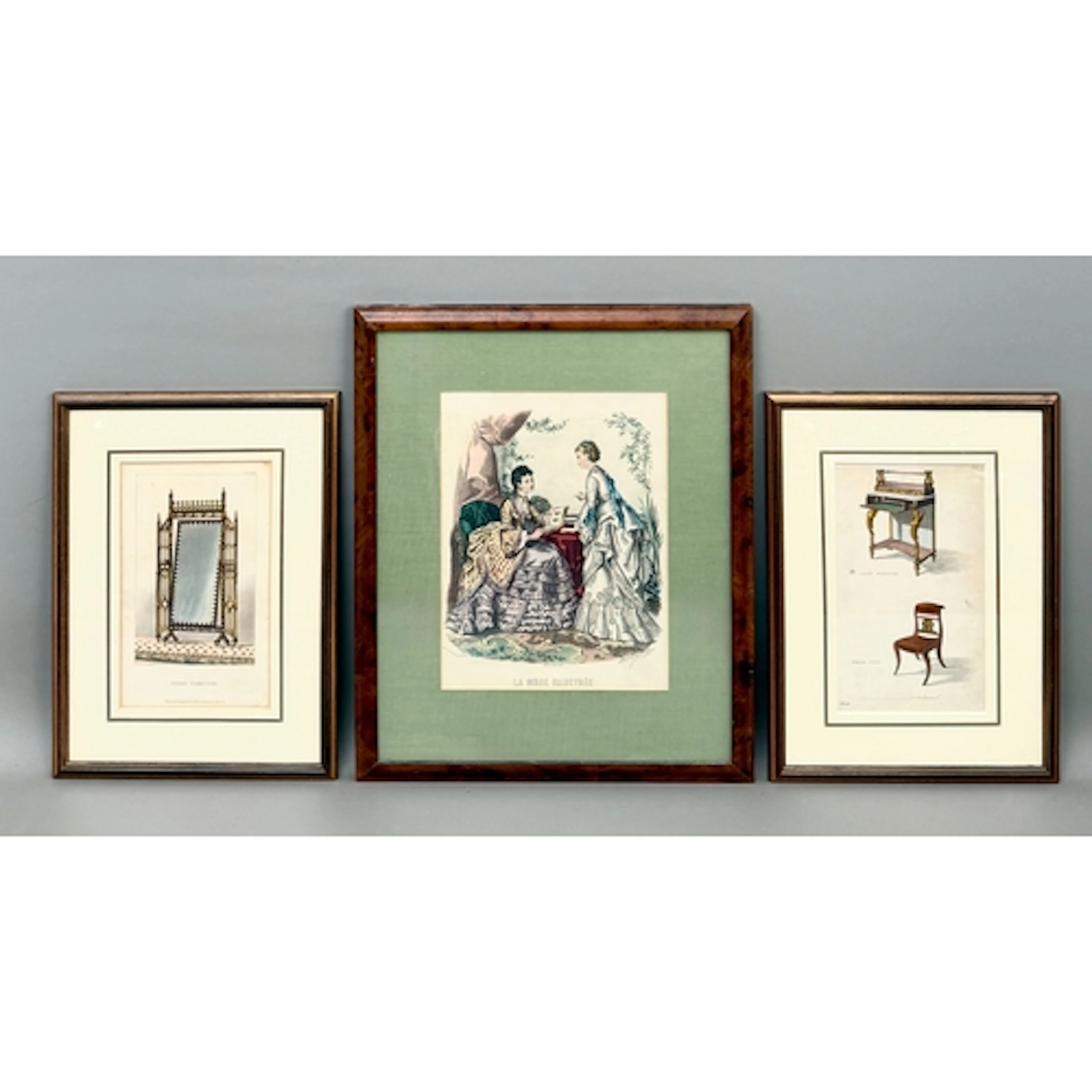 Three 19th decorative colour prints - comprising a French fa...