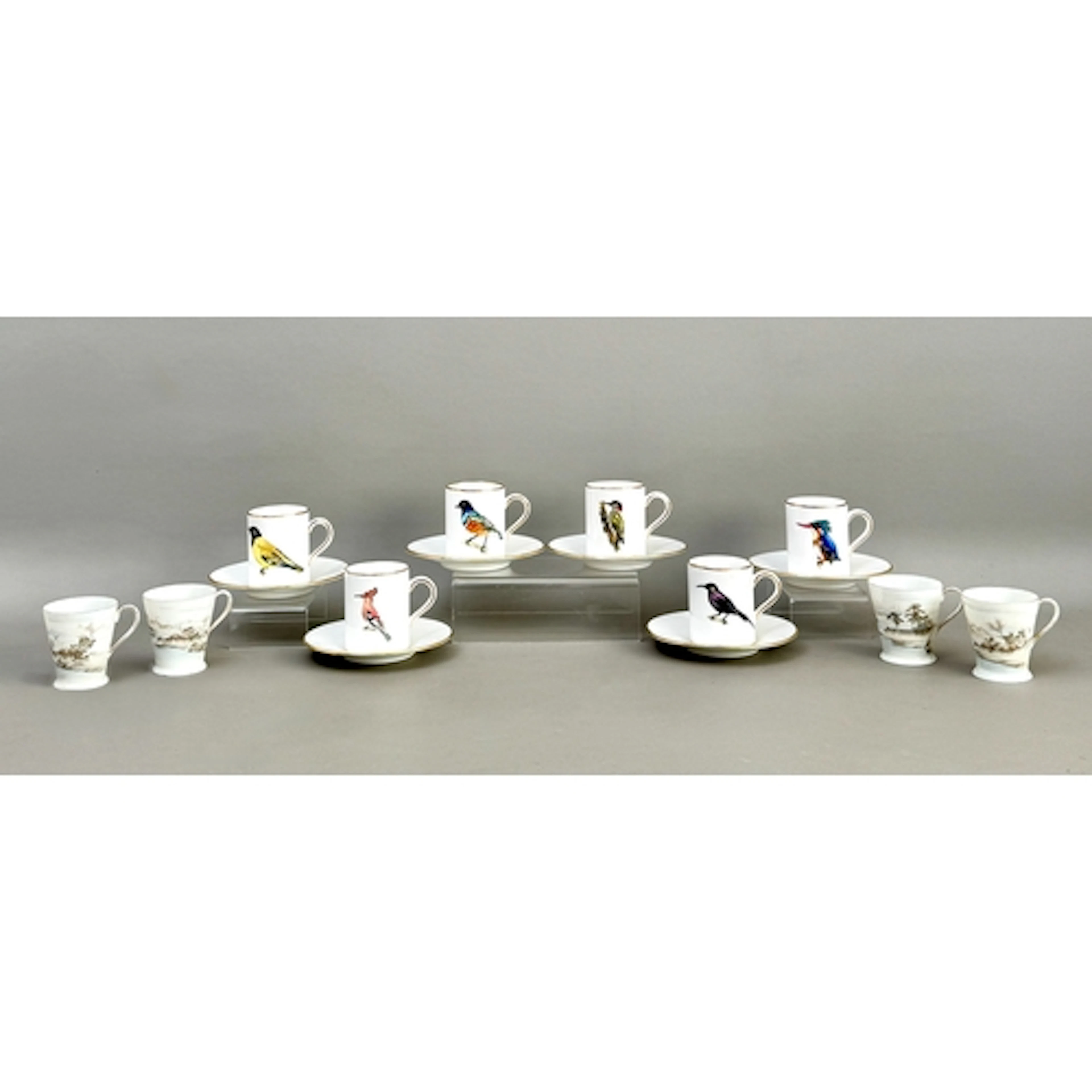 A set of six Rowland Ward for Hammersley & Co bone china cof...