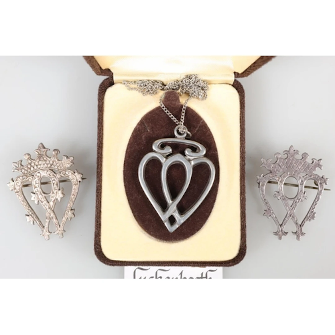 Scottish silver Luckenbooth brooch stamped 'IONA SCOTLAND' b...