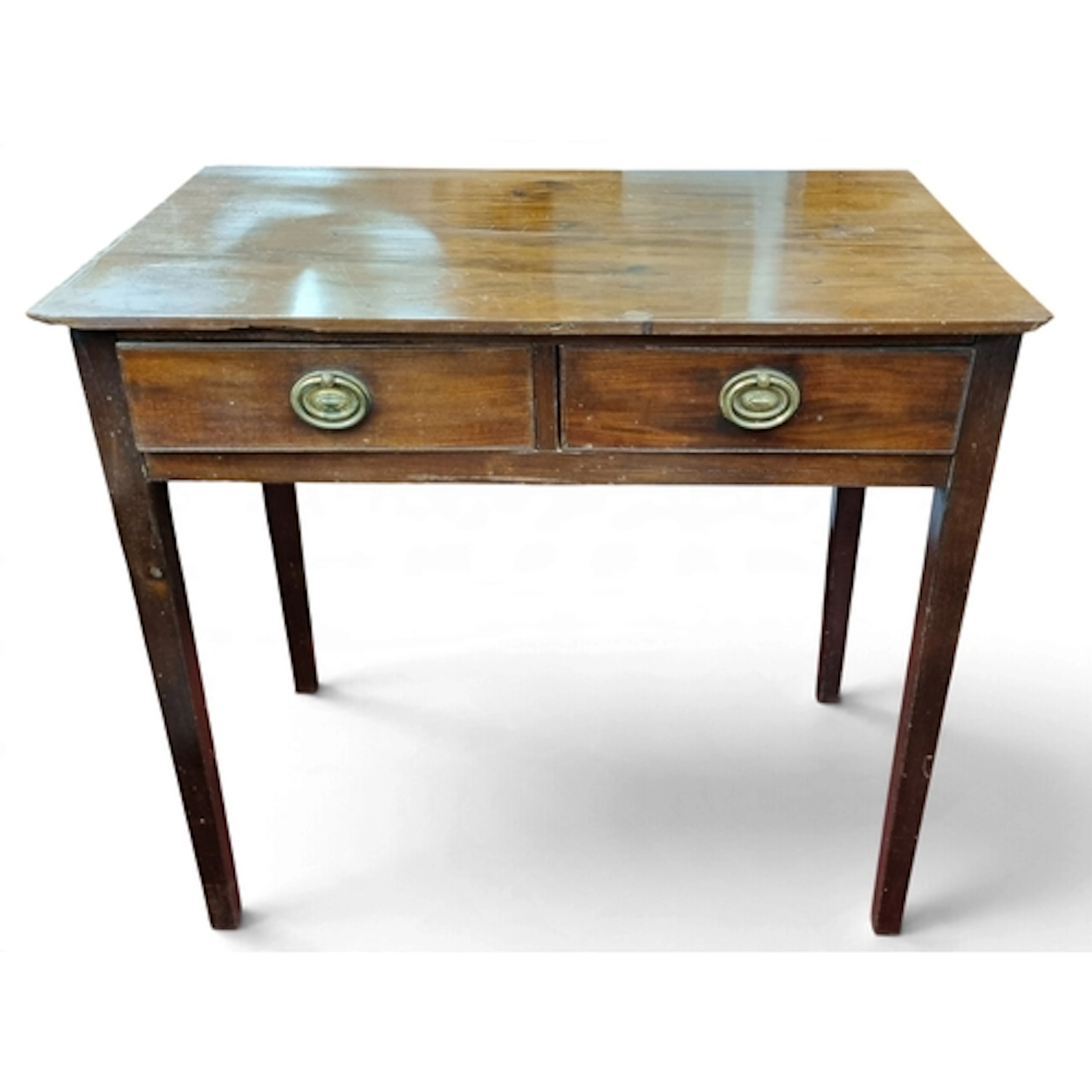 A 19th Century Mahogany rectangular Side Table with twin fri...
