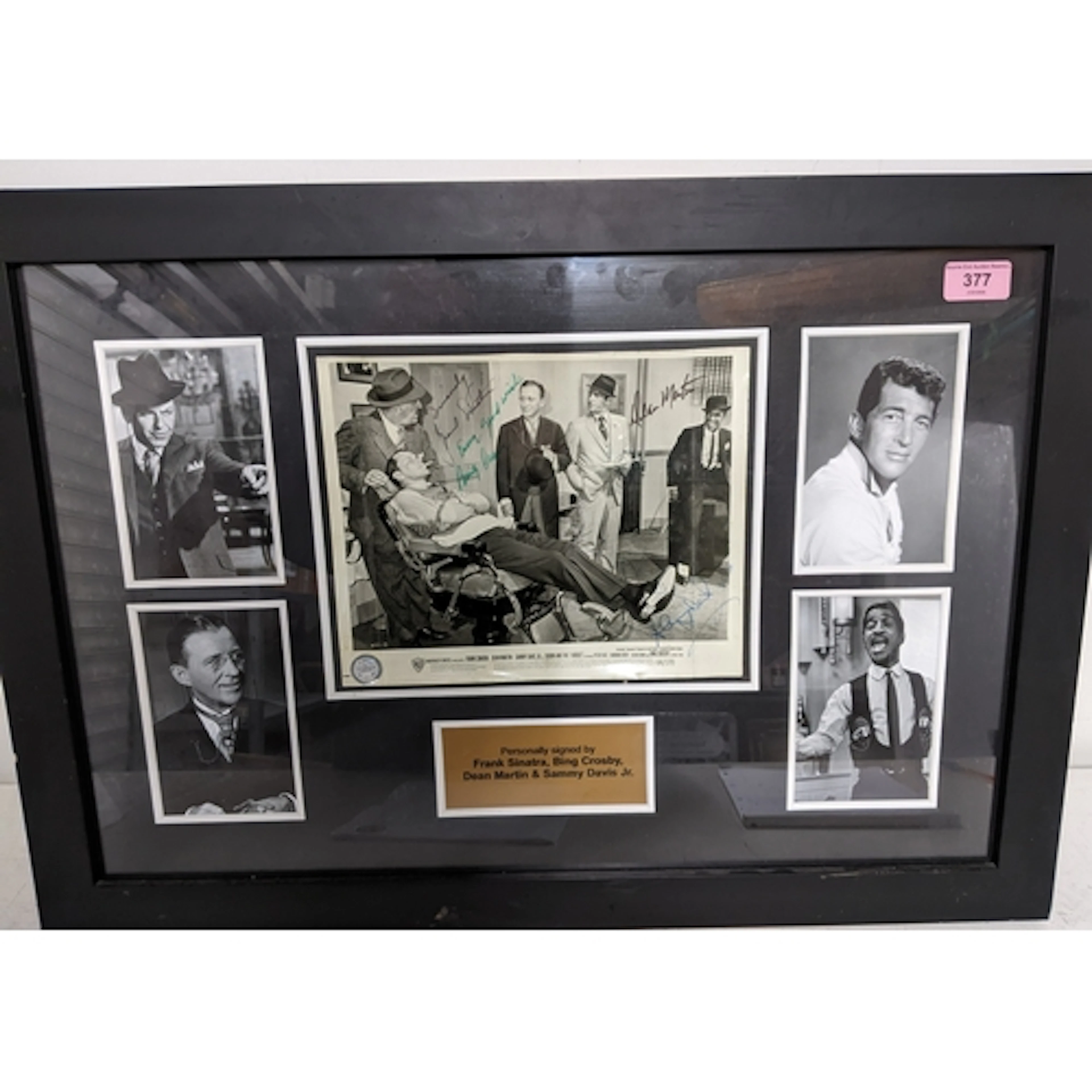 A framed & glazed photograph montage of the Rat Pack stars, ...