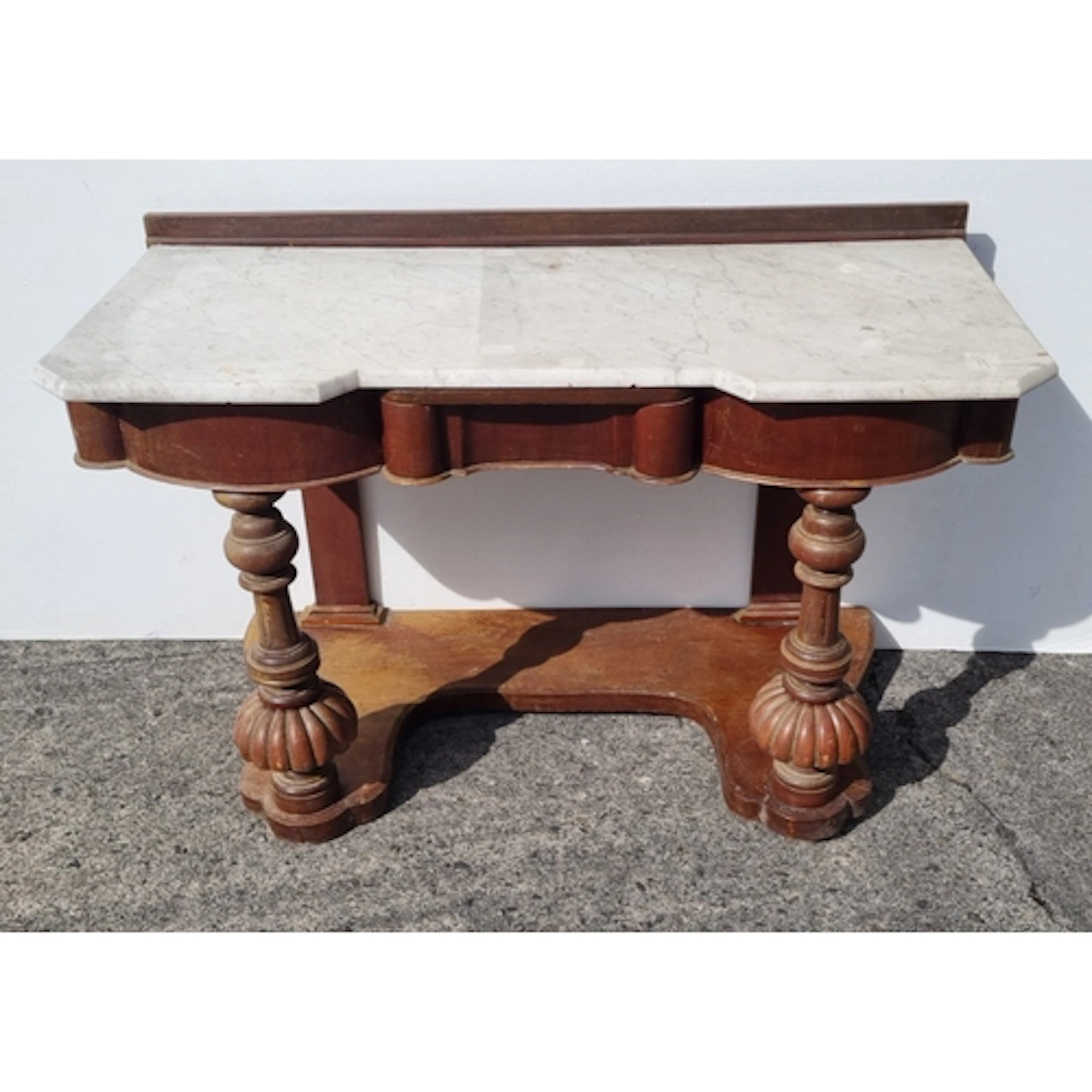 Antique Mahogany Marble Washstand/Console Table, H: 79cm X W...