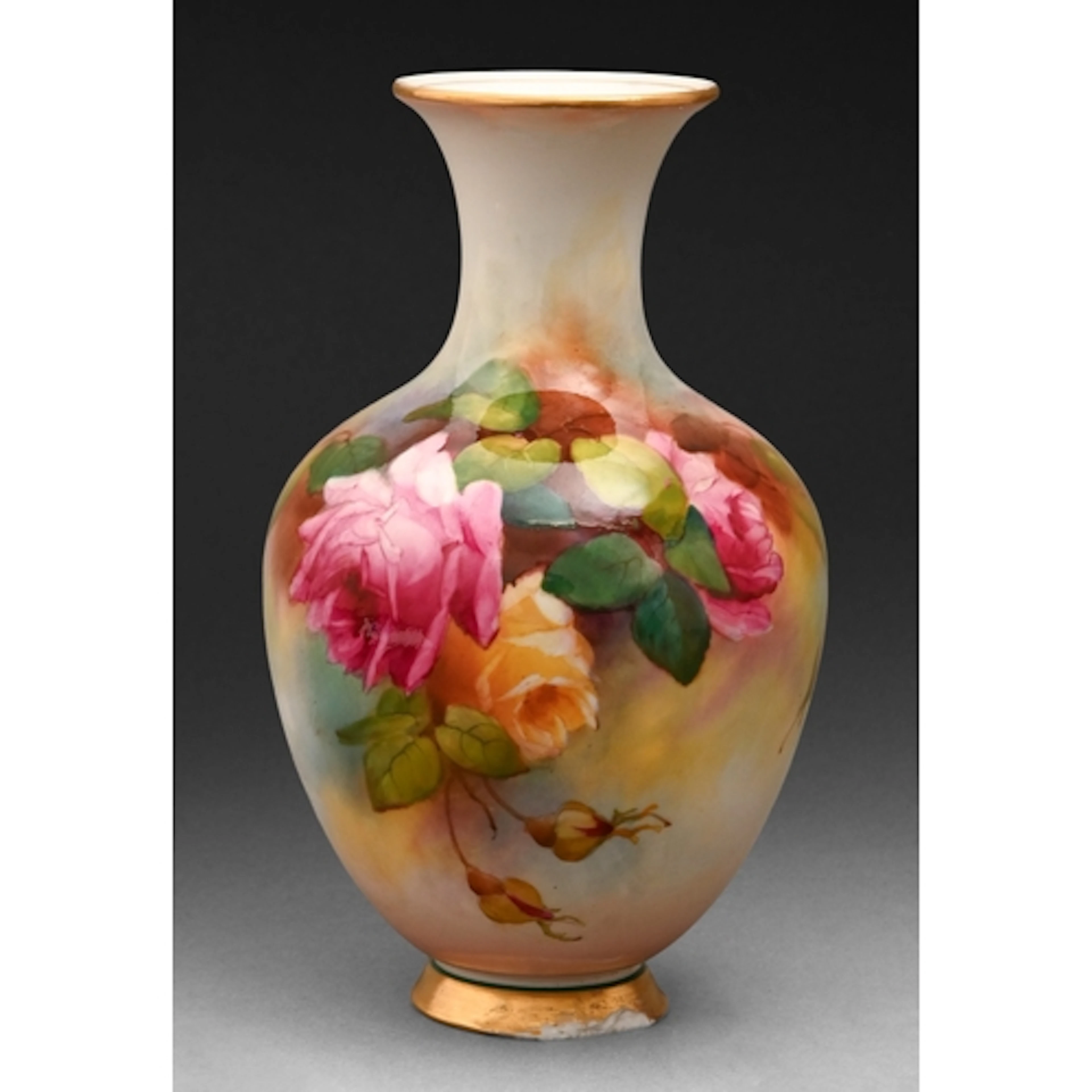 A Royal Worcester vase, 1910, painted by T Southall, signed,...