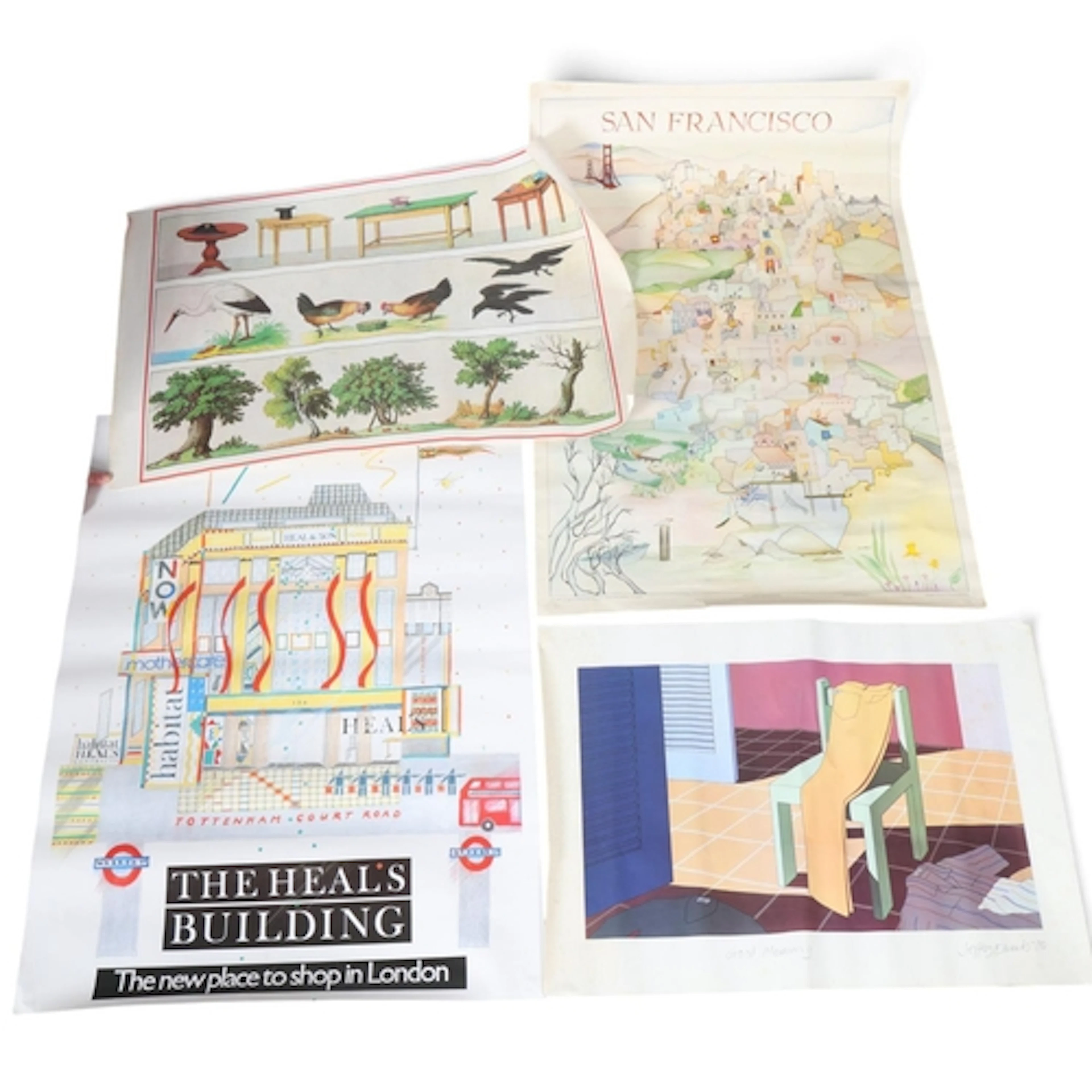 Six mid-century posters including, JEFFREY EDWARDS, "Good Mo...