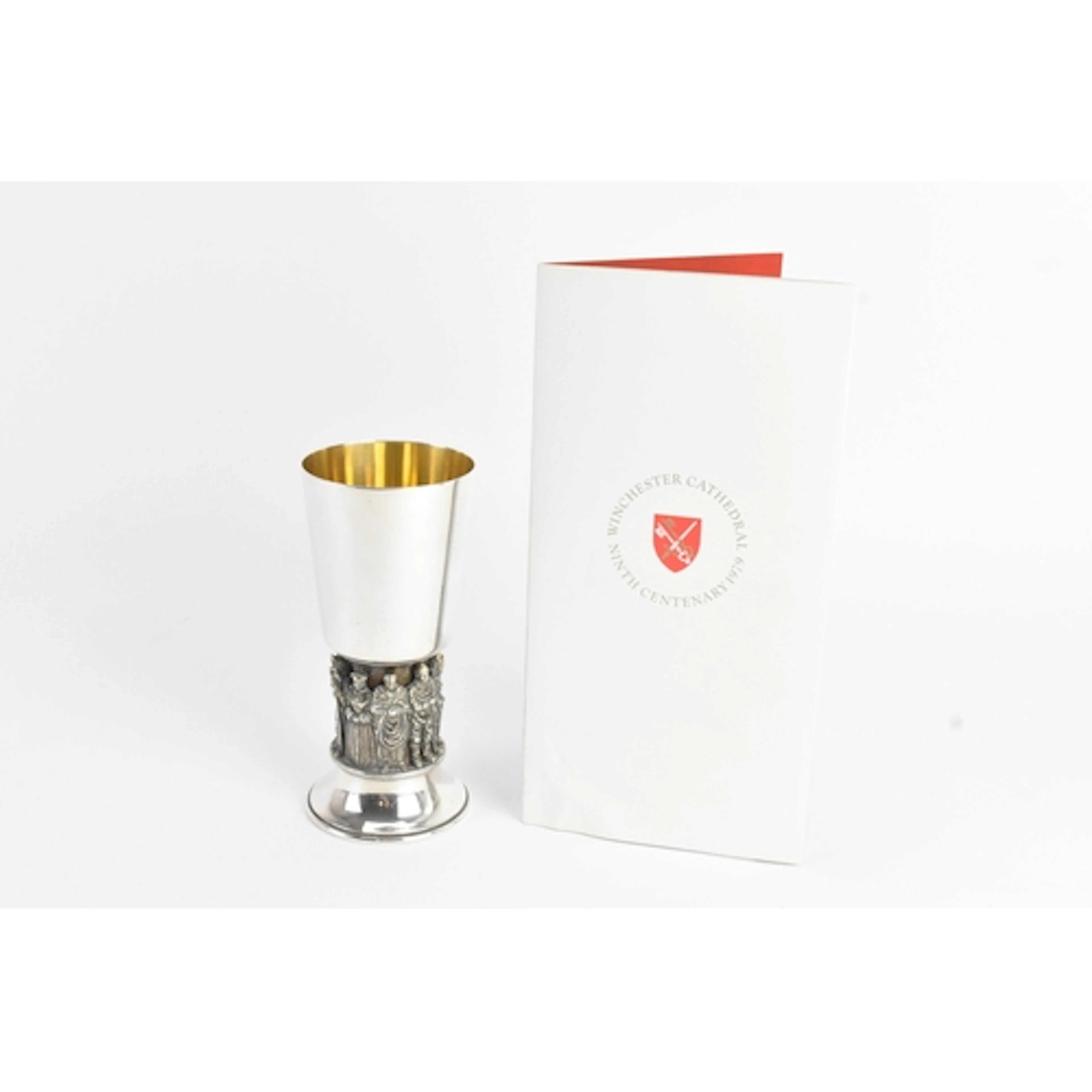 A modern silver commemorative Winchester Cathedral goblet, h...