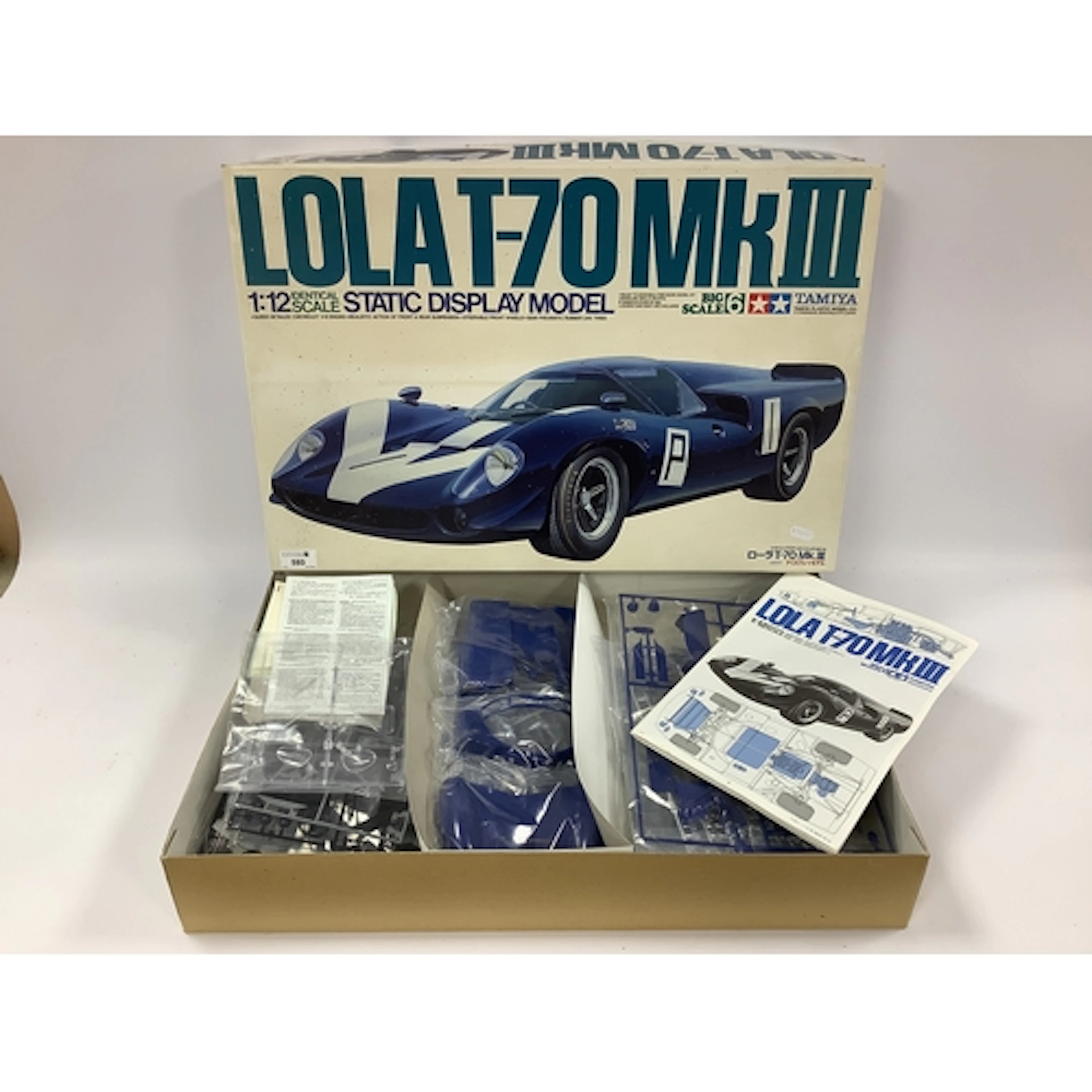 A Tamiya #12015 1:12th scale Lola T-70 Mk III plastic static...