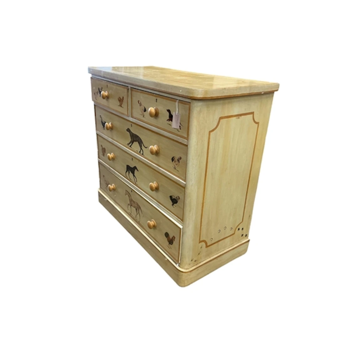 A Victorian chest of drawers with 20th century paintwork, wi...